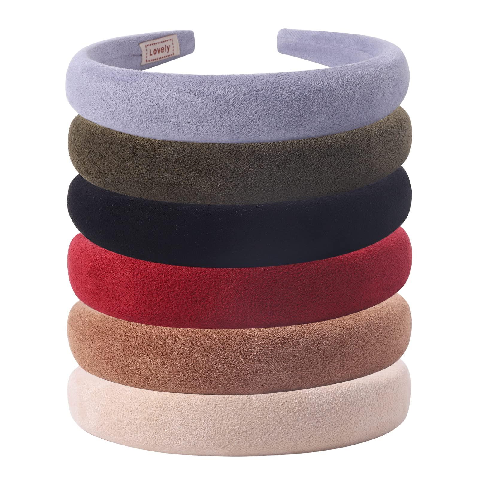 8 Pack Velvet Sponge Headbands, Wide 1.2\