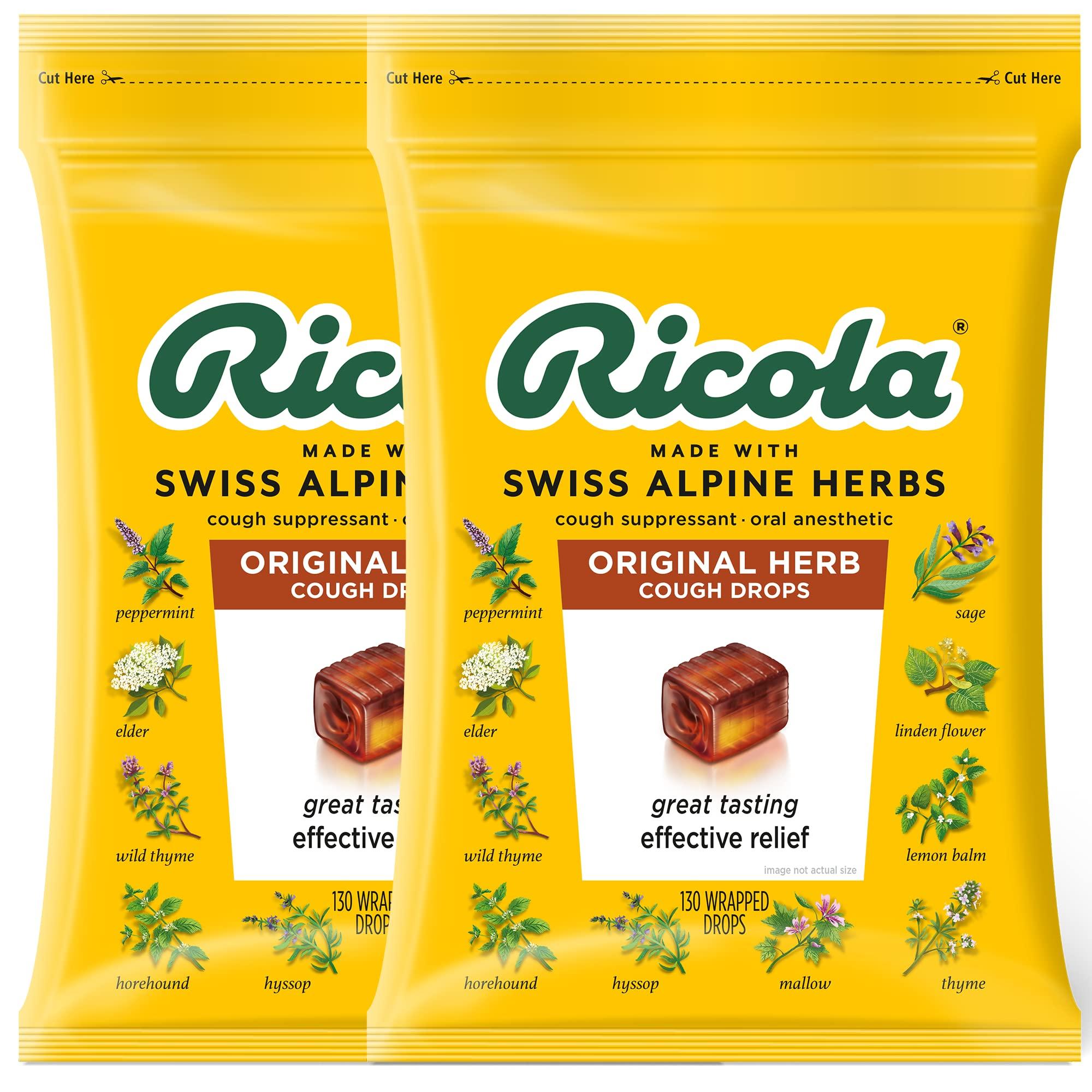 Ricola Original Herb Cough Drops - 130 Count (Pack of 2) | Soothing ...