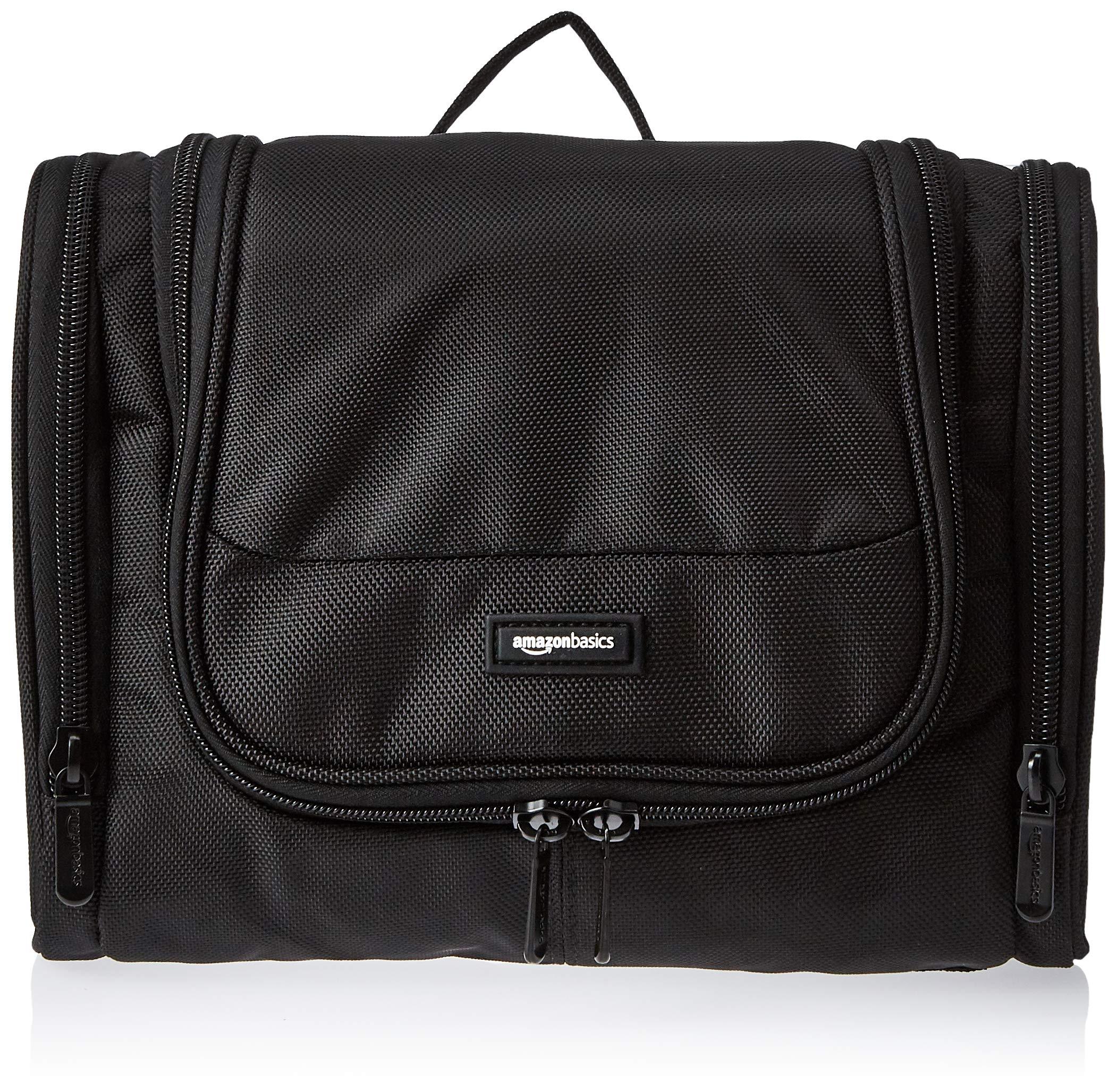Amazon Basics Hanging Travel Toiletry Bag Organizer Shower Dopp Kit Black  Solid | Buy Now with Express International Delivery | GoSupps.com