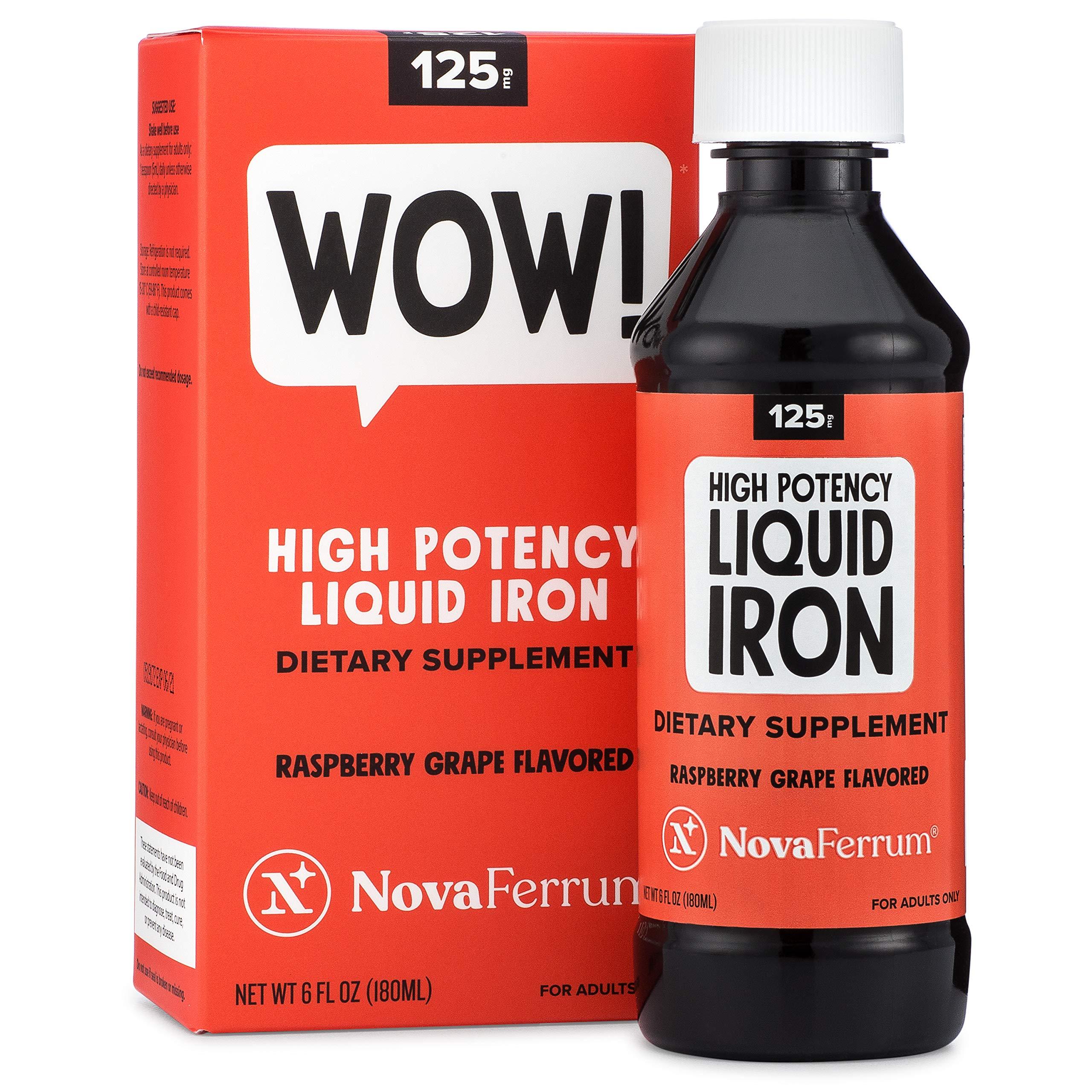 NovaFerrum WOW Liquid Iron Supplement | 125mg Iron Per 5mL Dose | Iron ...
