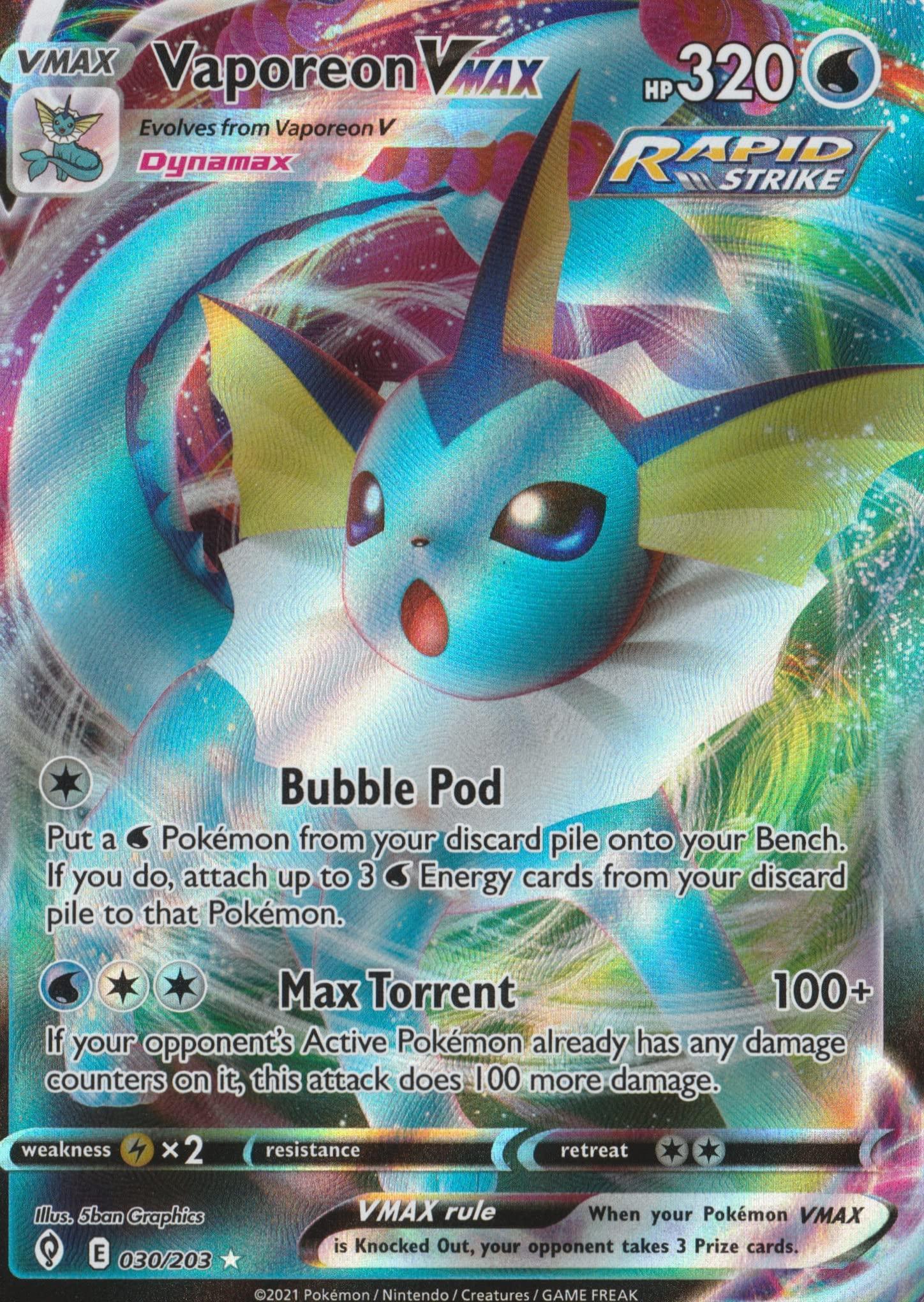 Vaporeon VMAX 030/203 Ultra Rare Evolving Skies NM/M | Buy Now with Express  International Delivery | GoSupps.com