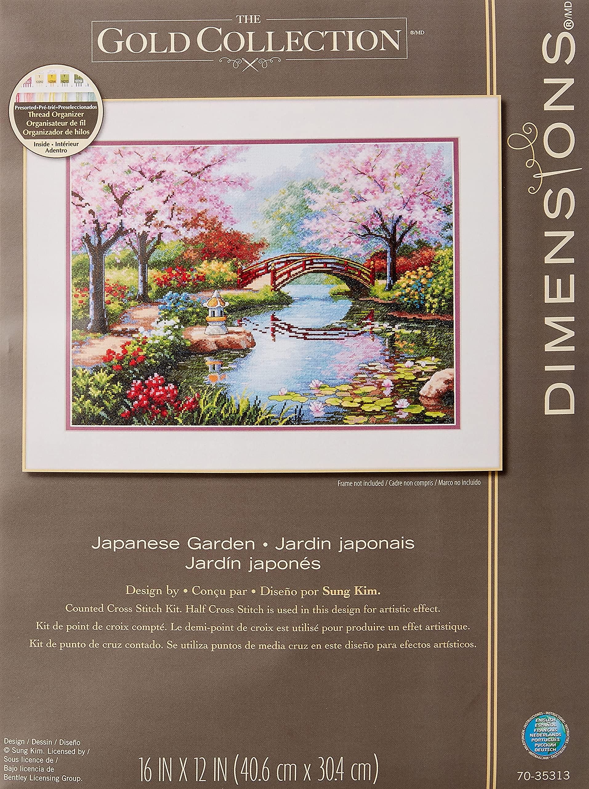 Dimensions Gold Collection Japanese Flower Garden Cross