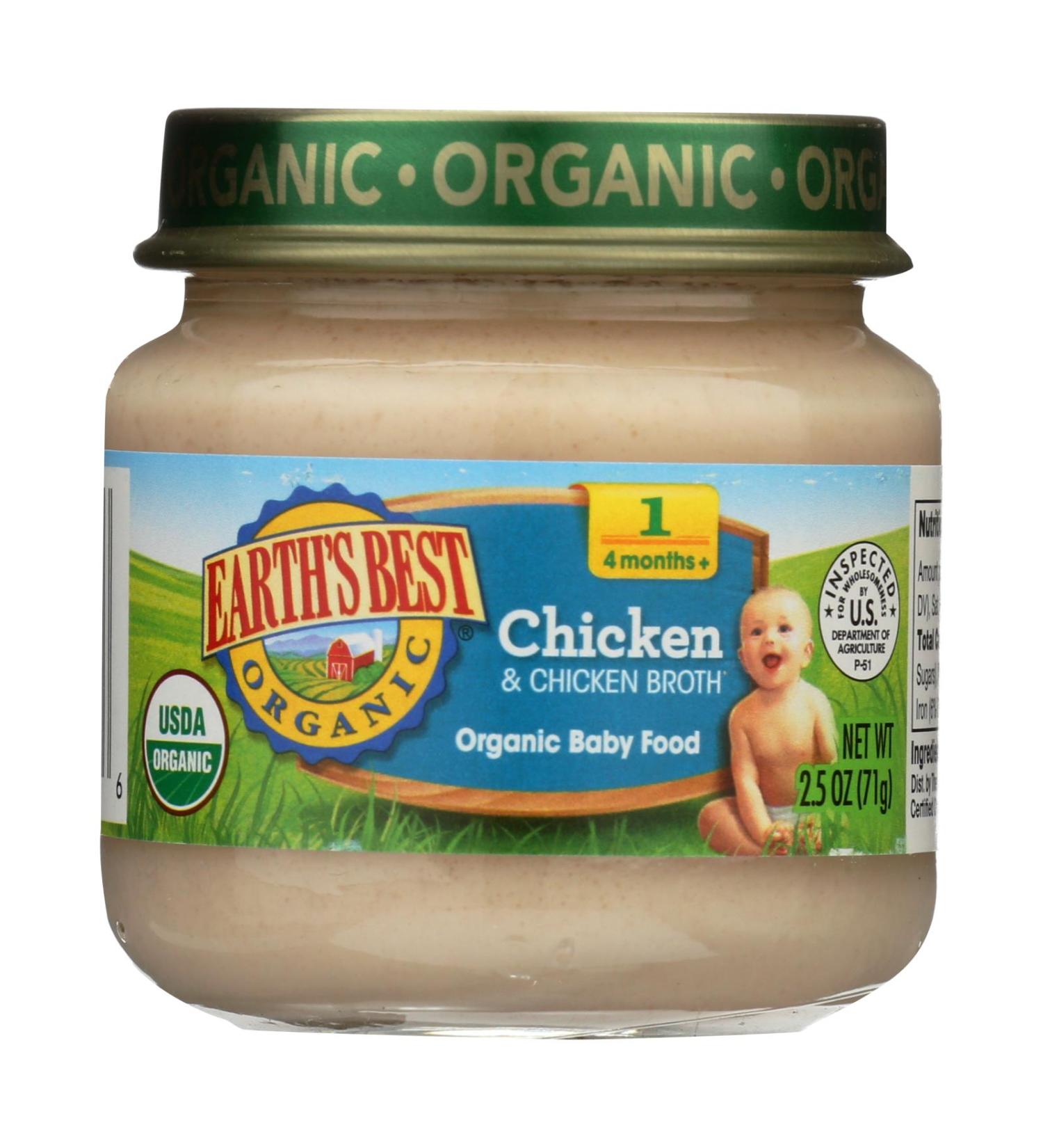 Earth's Best - Stage 1 Chicken & Chicken Broth - Case of 10-2.5 OZ
