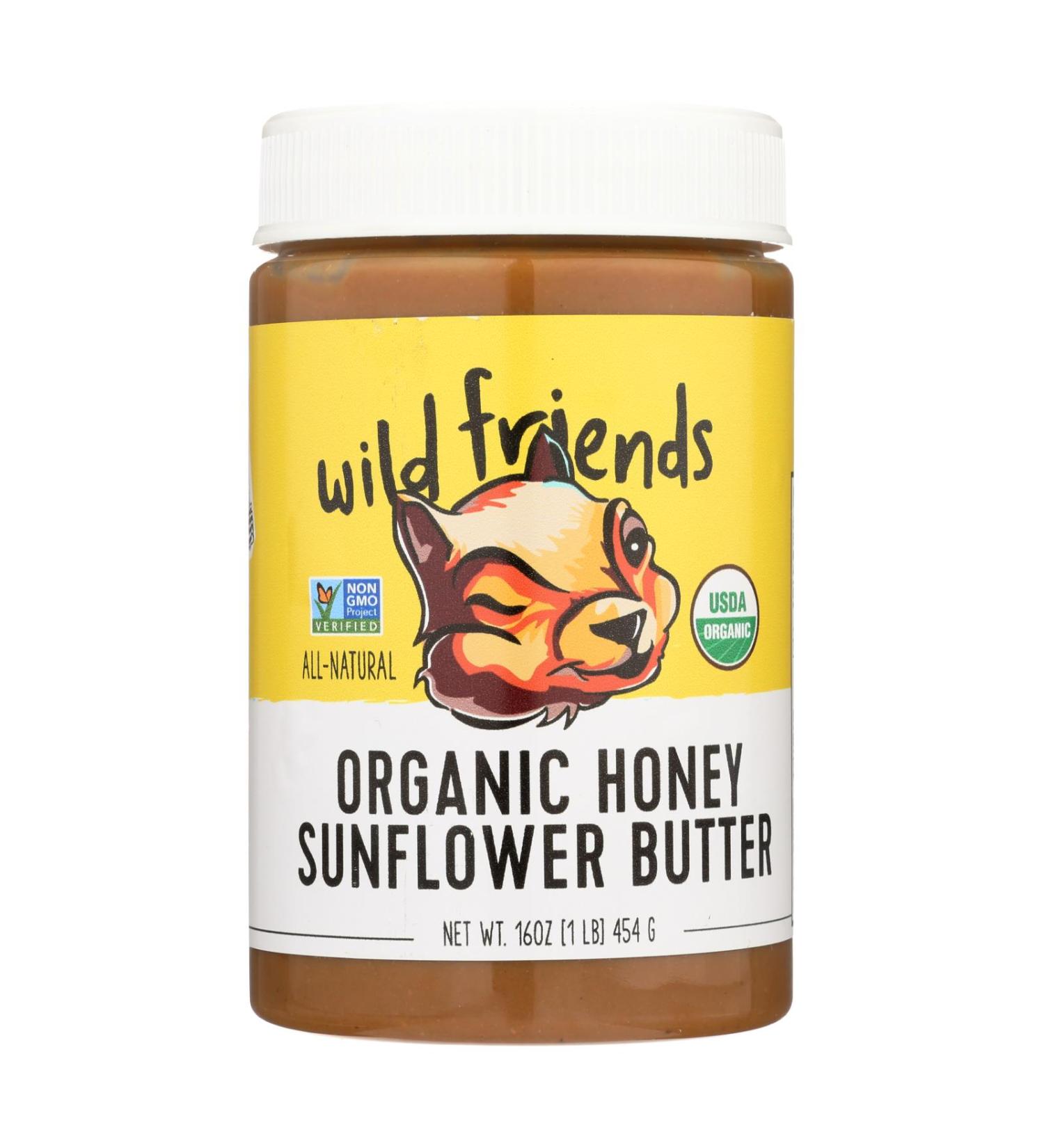 Wild Friends Sunflower Butter - Organic Honey - Case of 6 - 16 oz.