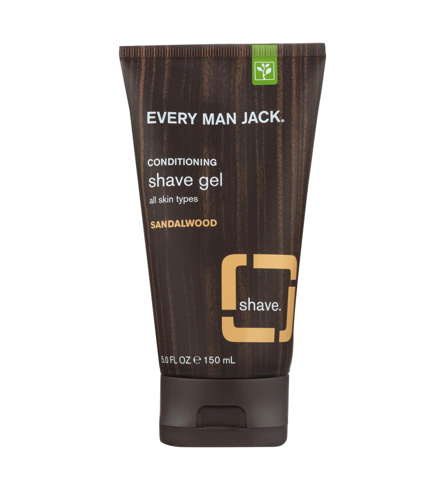 Every Man Jack Shave Gel - All Skin Types - Sandalwood - 5 oz