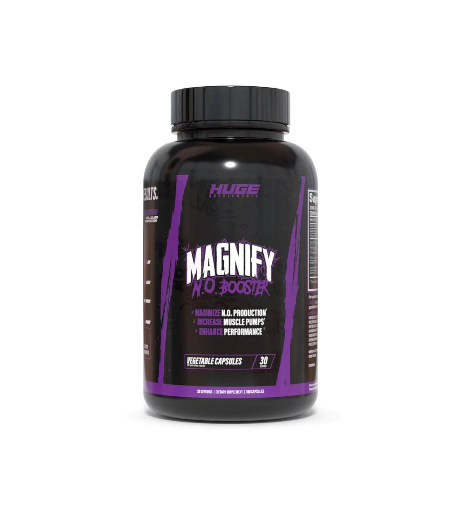 Huge Supplements Magnify Nitric Oxide Supplement - Advanced N.O. Booster for Intense Muscle Pumps - Increase Vasodilation & Explosive Workouts (180 Capsules) - Buy Online on GoSupps.com