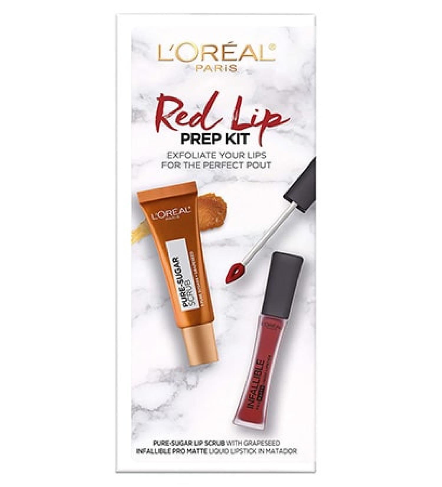 L'Oreal Skin Care Red Lip Prep Kit - Pure Sugar Lip Scrub Matador - Buy Online on GoSupps.com