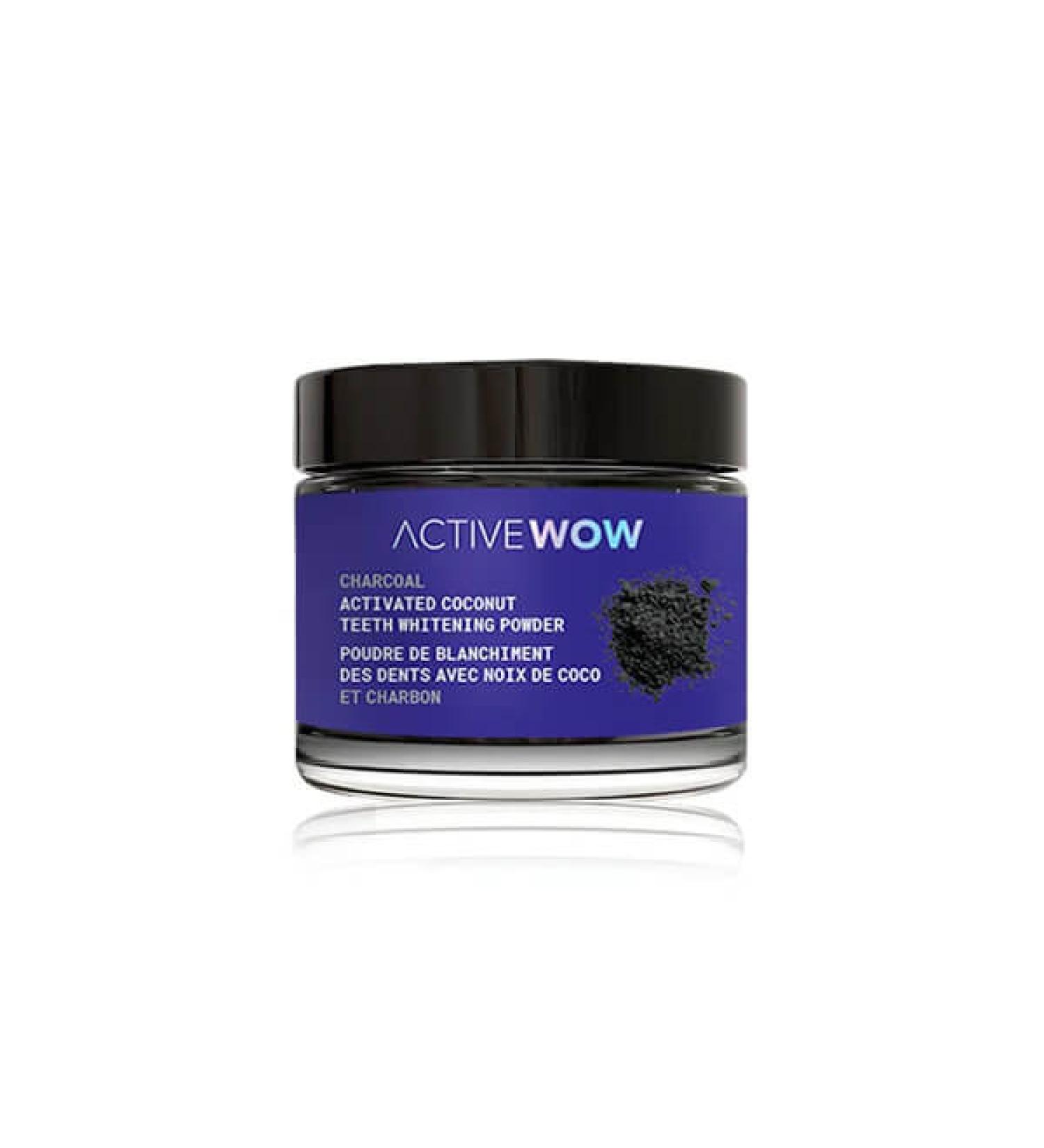 Active Wow 24K White Charcoal Powder - All Natural Teeth Whitening | 20g Coconut Formula - Buy Online on GoSupps.com