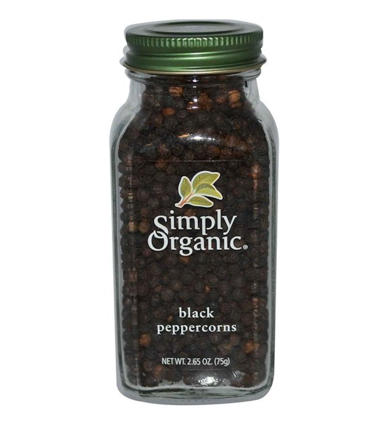 Simply Organic Black Peppercorns 2.65 oz (75 g)