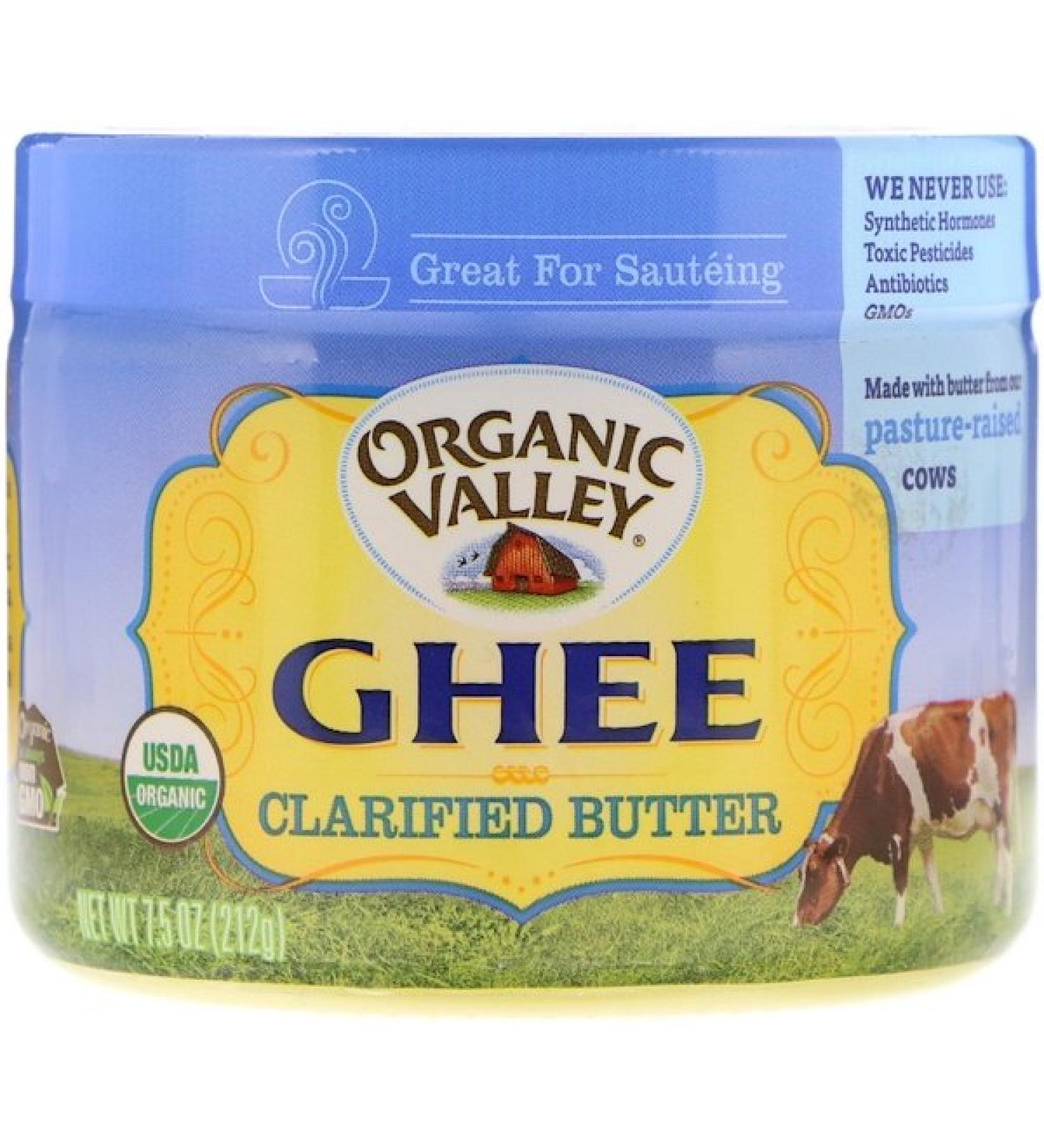 Organic Valley Ghee Clarified Butter 7.5 oz - Pure & Grass-Fed Quality - Buy Online on GoSupps.com