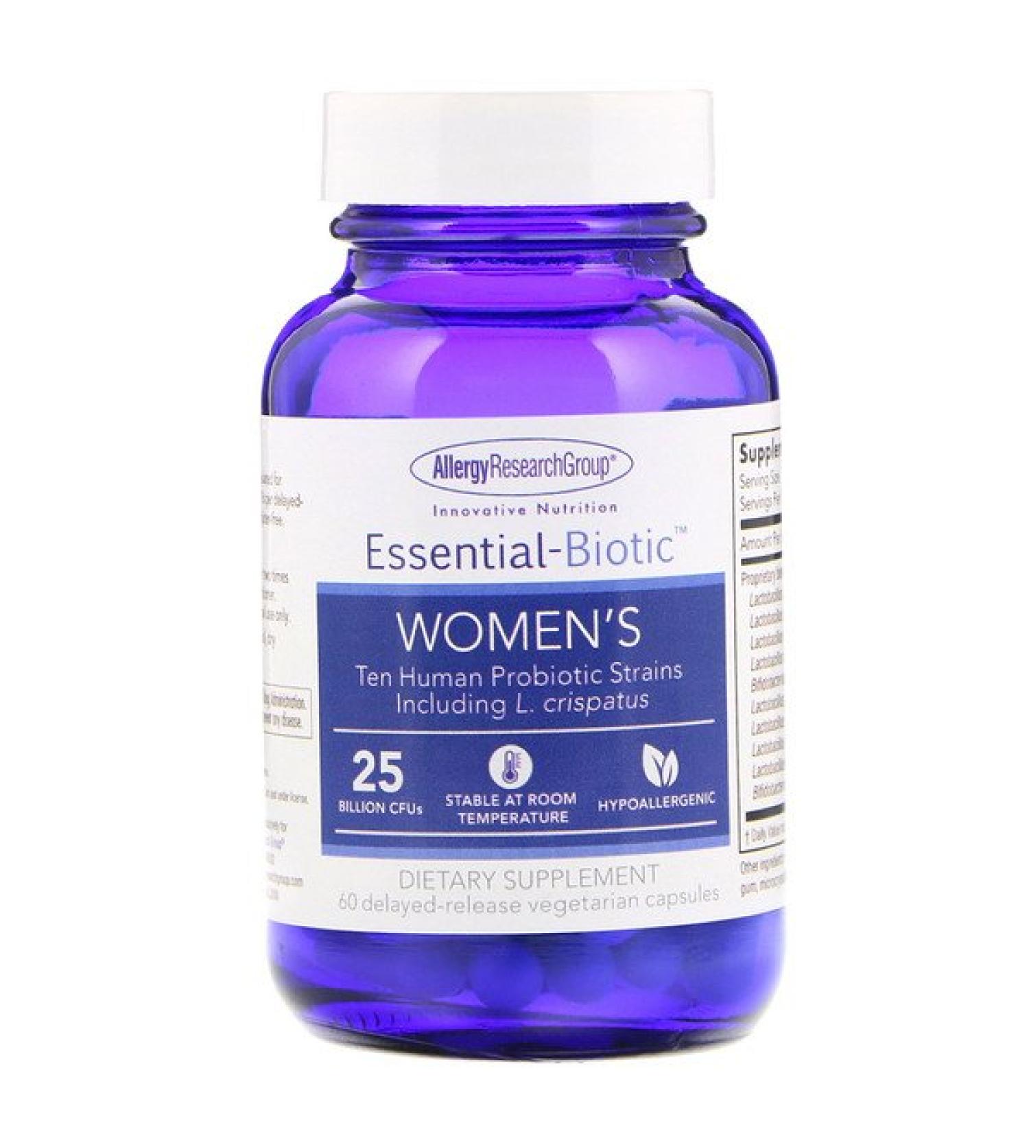 Allergy Research Group Essential-Biotic Women's 25 Billion CFU's 60 Delayed-Release Vegetarian Capsules