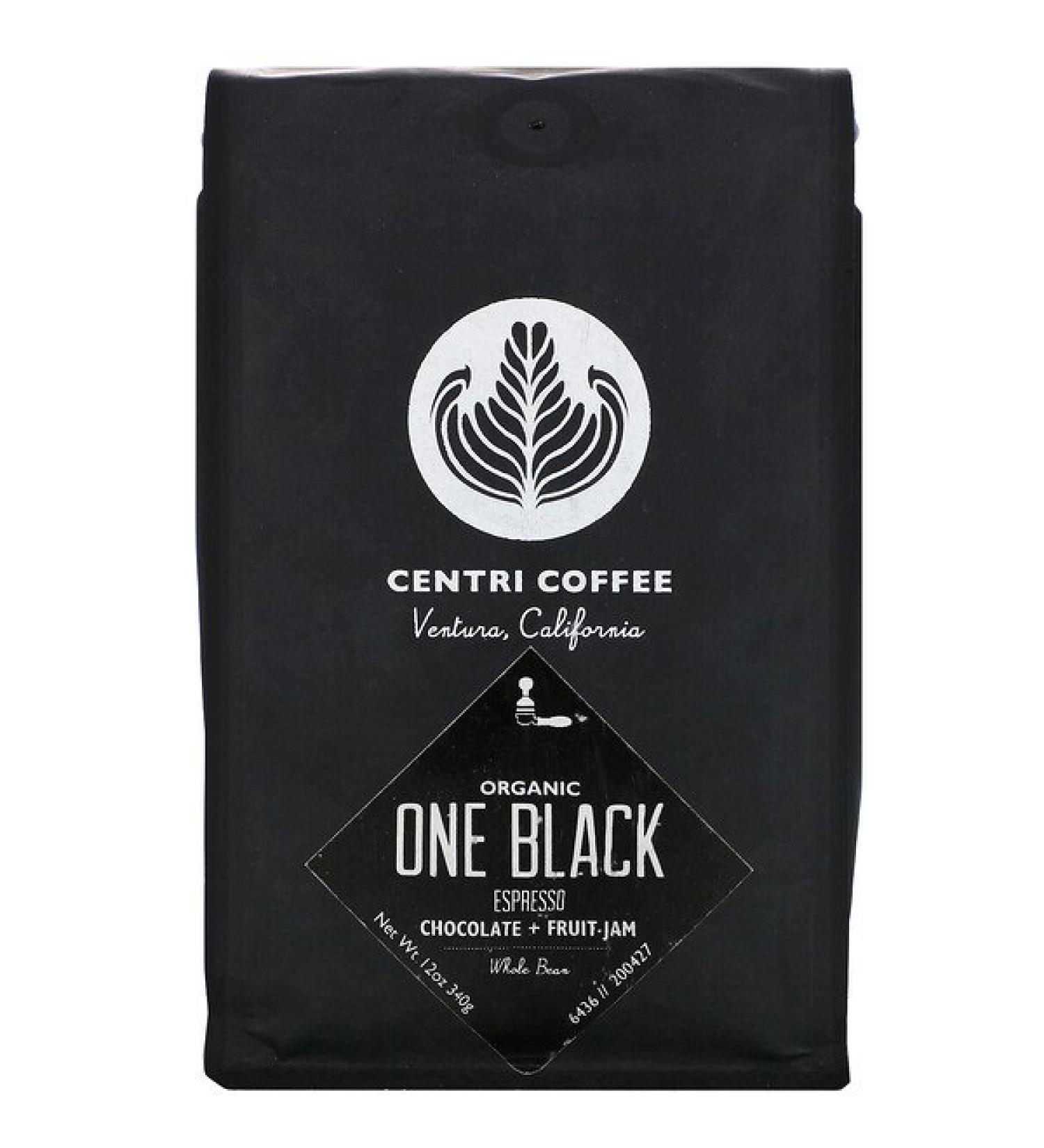 Cafe Altura Organic Centri Coffee  One Black Espresso Whole Bean Chocolate + Fruit Jam 12 oz (340 g)