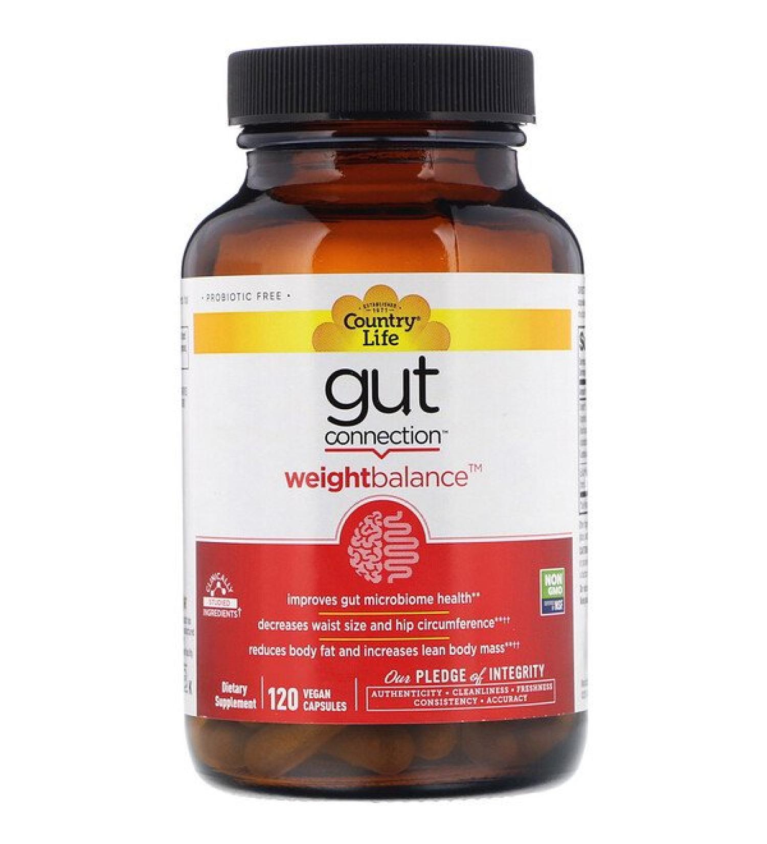 Country Life Gut Connection Weight Balance 120 Vegan Capsules