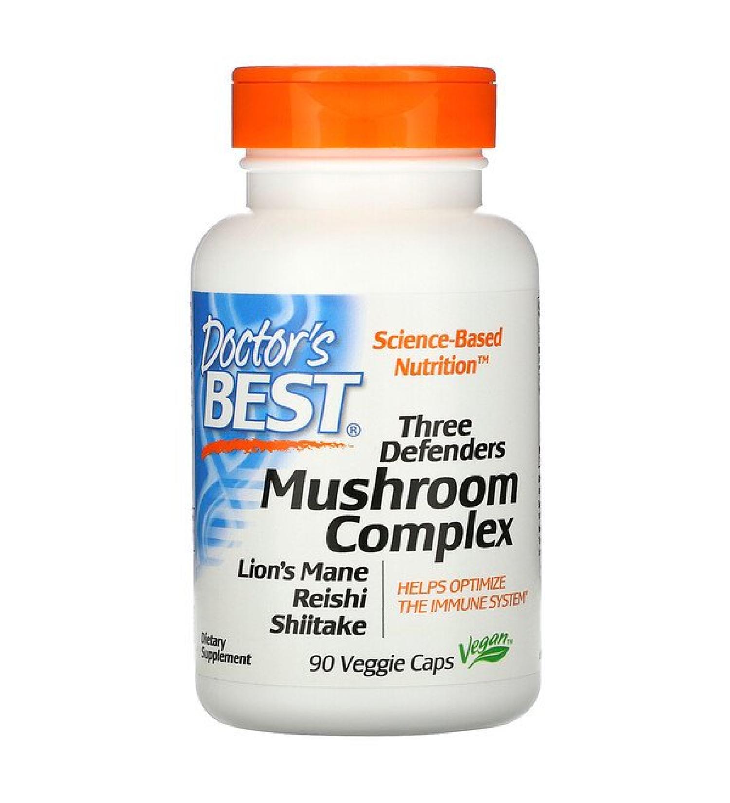 Doctor's Best Three Defenders Mushroom Complex 90 Veggie Caps