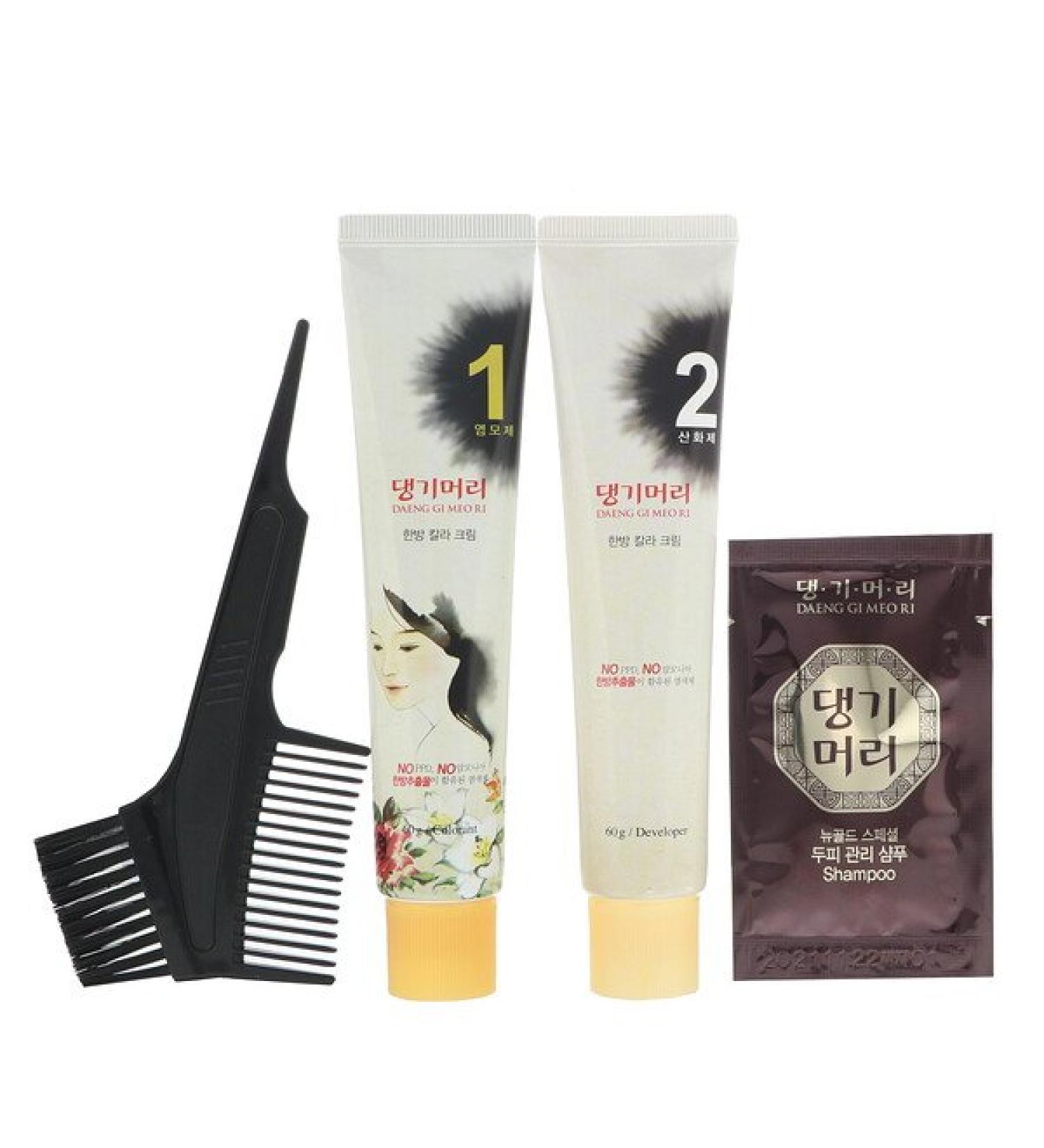 Doori Cosmetics Daeng Gi Meo Ri Medicinal Herb Hair Color Medium Brown 1 Kit