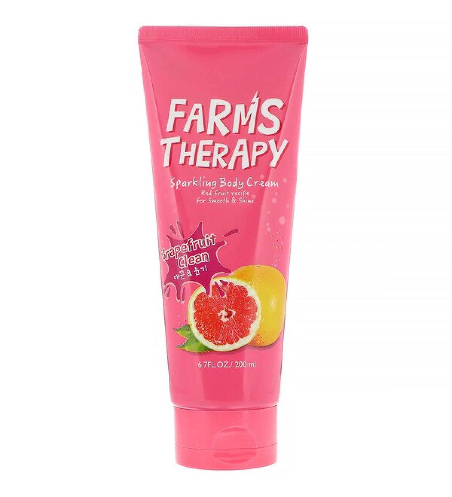 Doori Cosmetics Farms Therapy Sparkling Body Cream Grapefruit Clean 6.7 fl oz (200 ml)