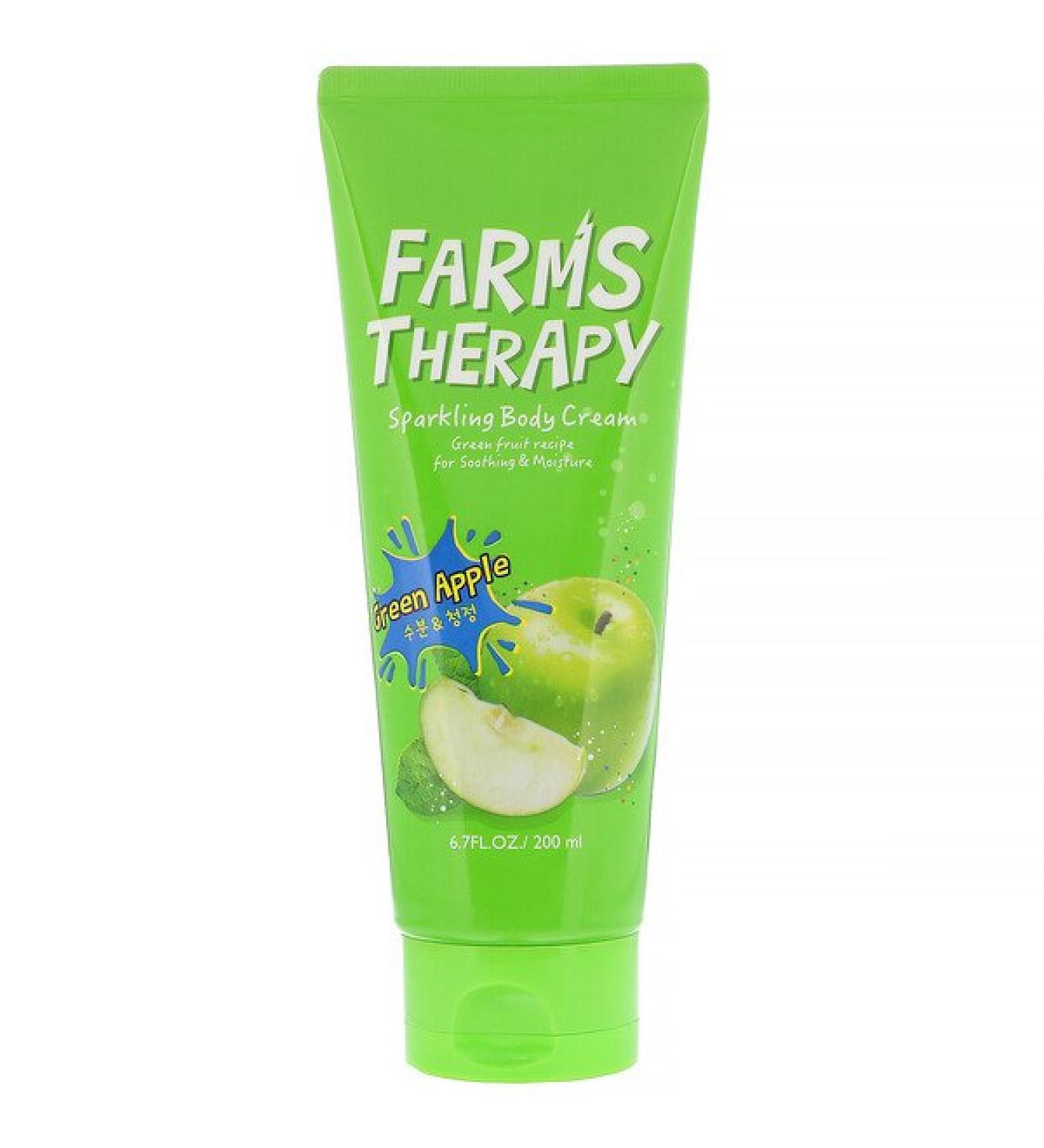 Doori Cosmetics Farms Therapy Sparkling Body Cream Green Apple 6.7 fl oz (200 ml)