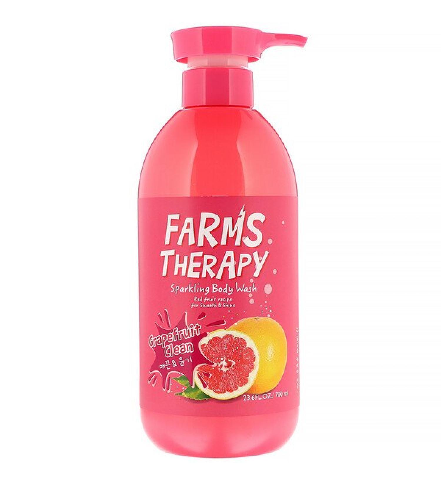 Doori Cosmetics Farms Therapy Sparkling Body Wash Grapefruit Clean 23.6 fl oz (700 ml)