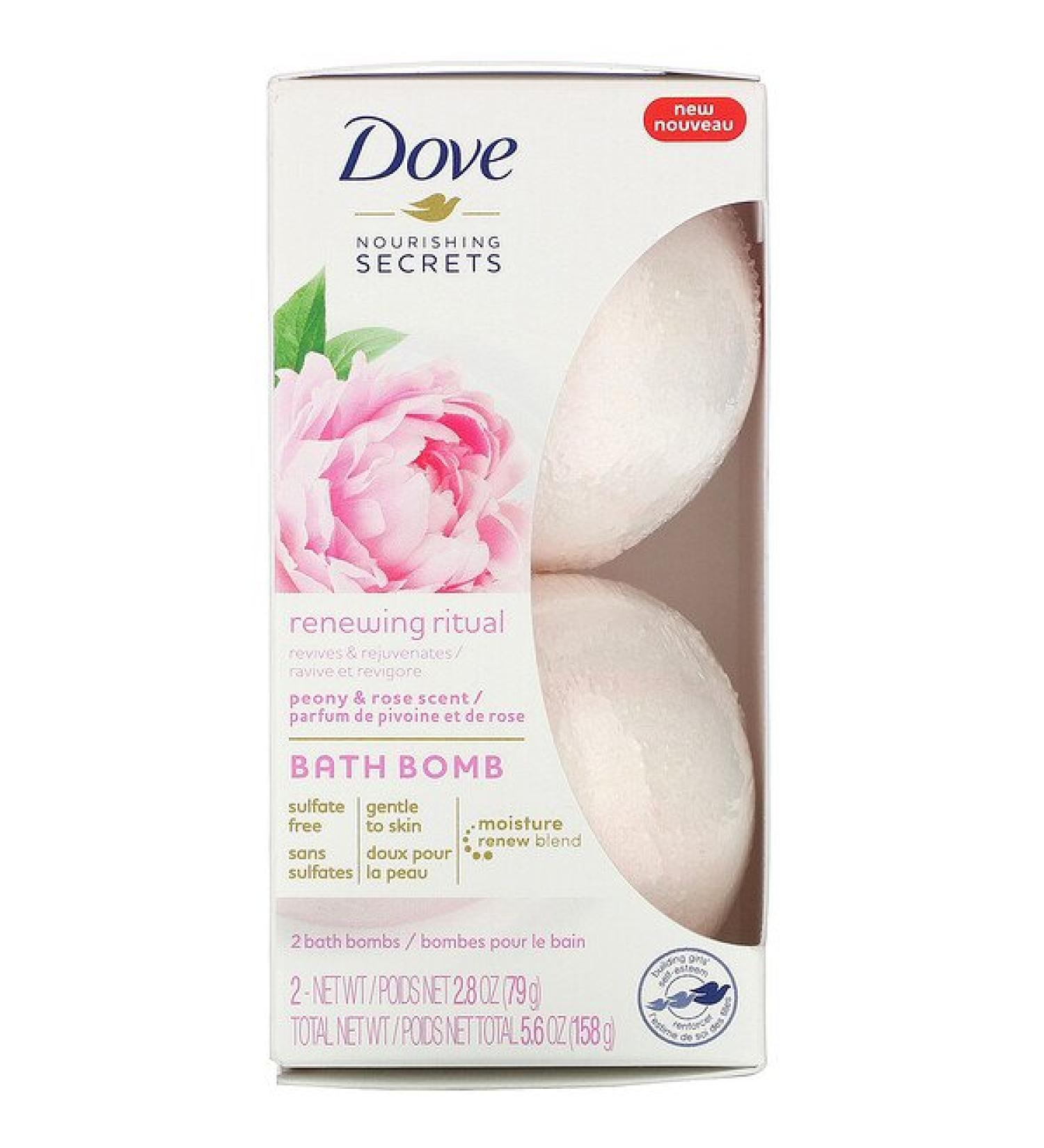Dove Nourishing Secrets Bath Bombs Peony and Rose 2 Bath Bombs 2.8 oz (79 g) Each