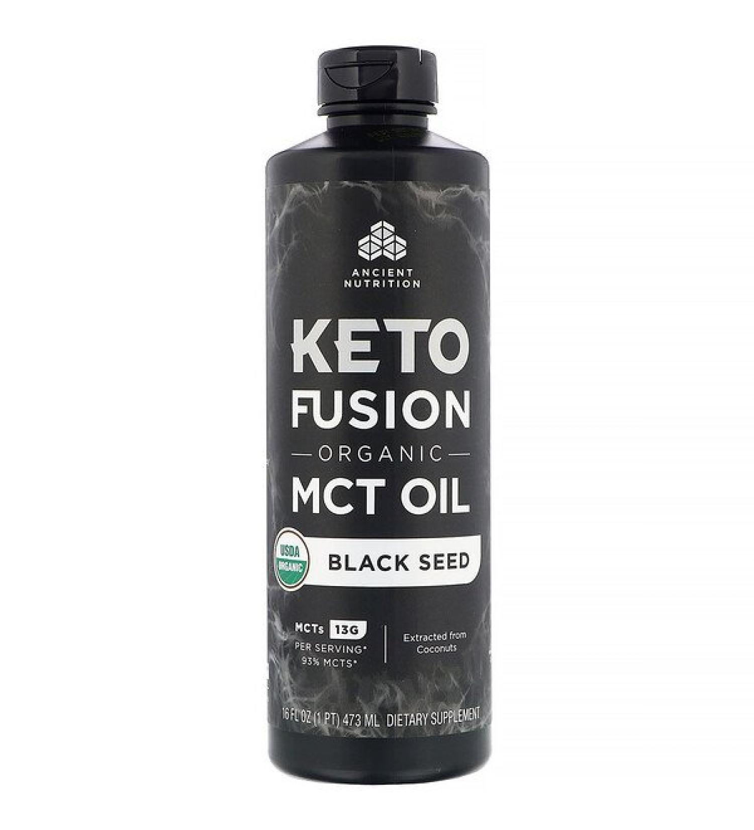 Dr. Axe / Ancient Nutrition Keto Fusion Organic MCT Oil Black Seed 16 fl oz (473 ml)