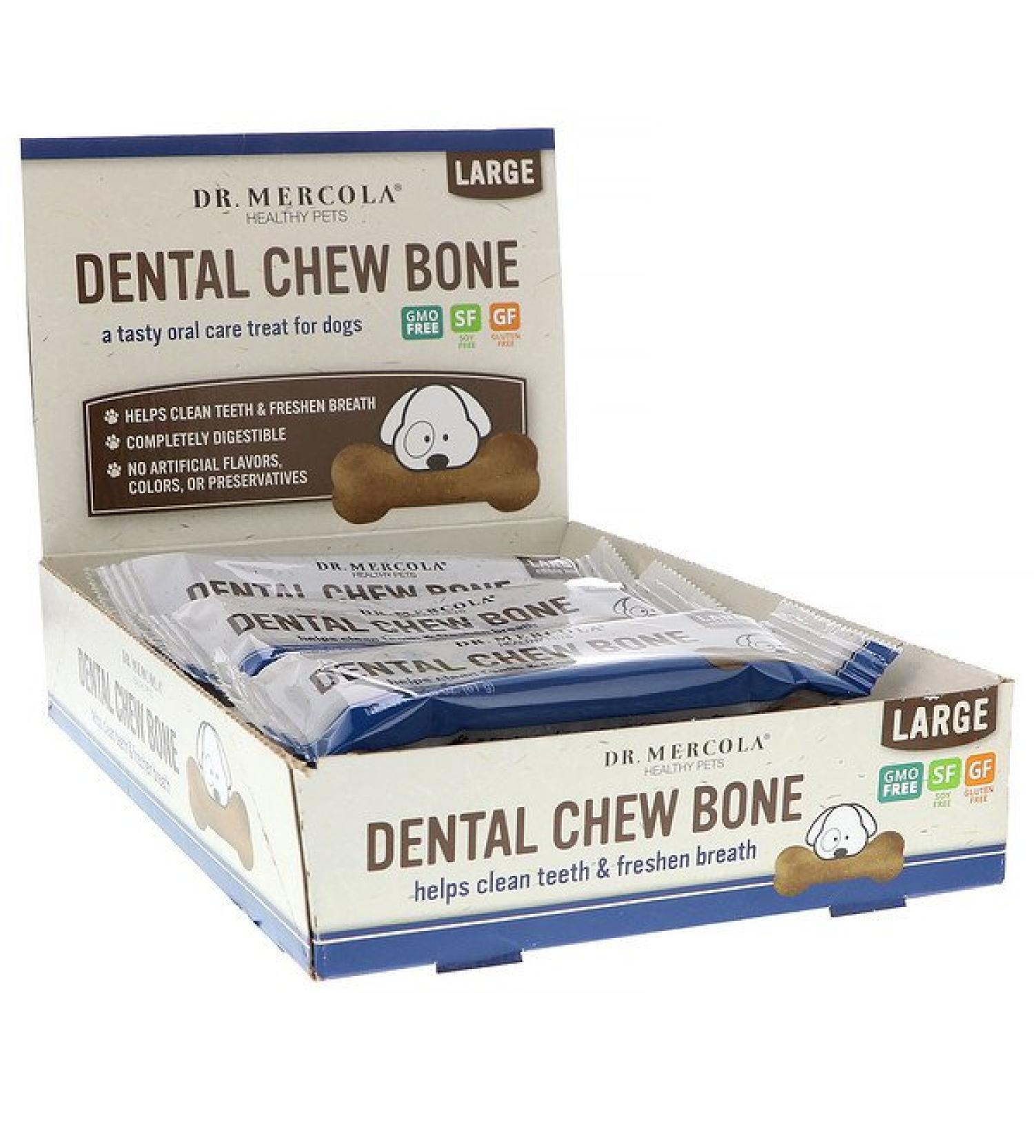 Dr. Mercola Dental Chew Bone Large For Dogs 12 Bones 2.15 oz (61 g) Each