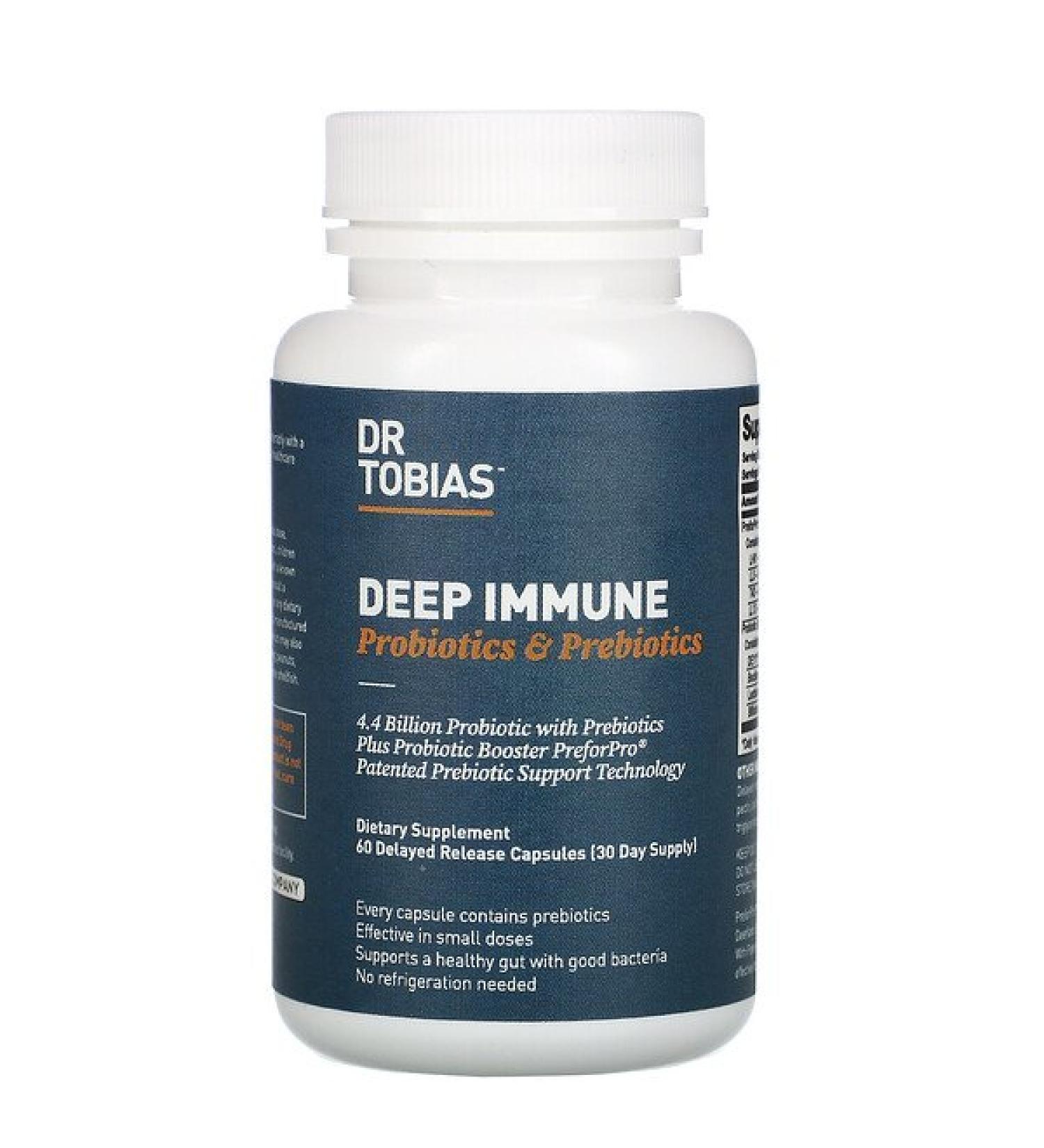 Dr. Tobias Deep Immune Probiotics & Prebiotics 60 Delayed Release Capsules