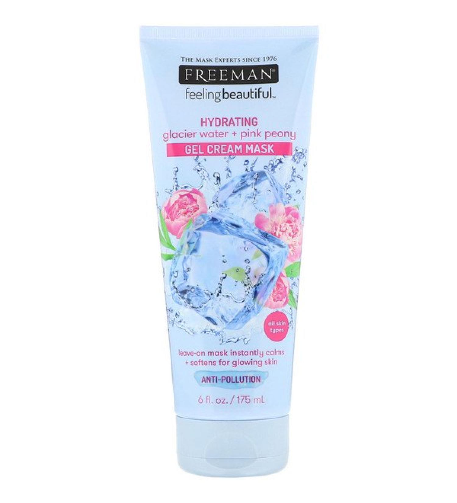 Freeman Beauty Feeling Beautiful Hydrating Gel Cream Beauty Mask Glacier Water + Pink Peony 6 fl oz (175 ml)
