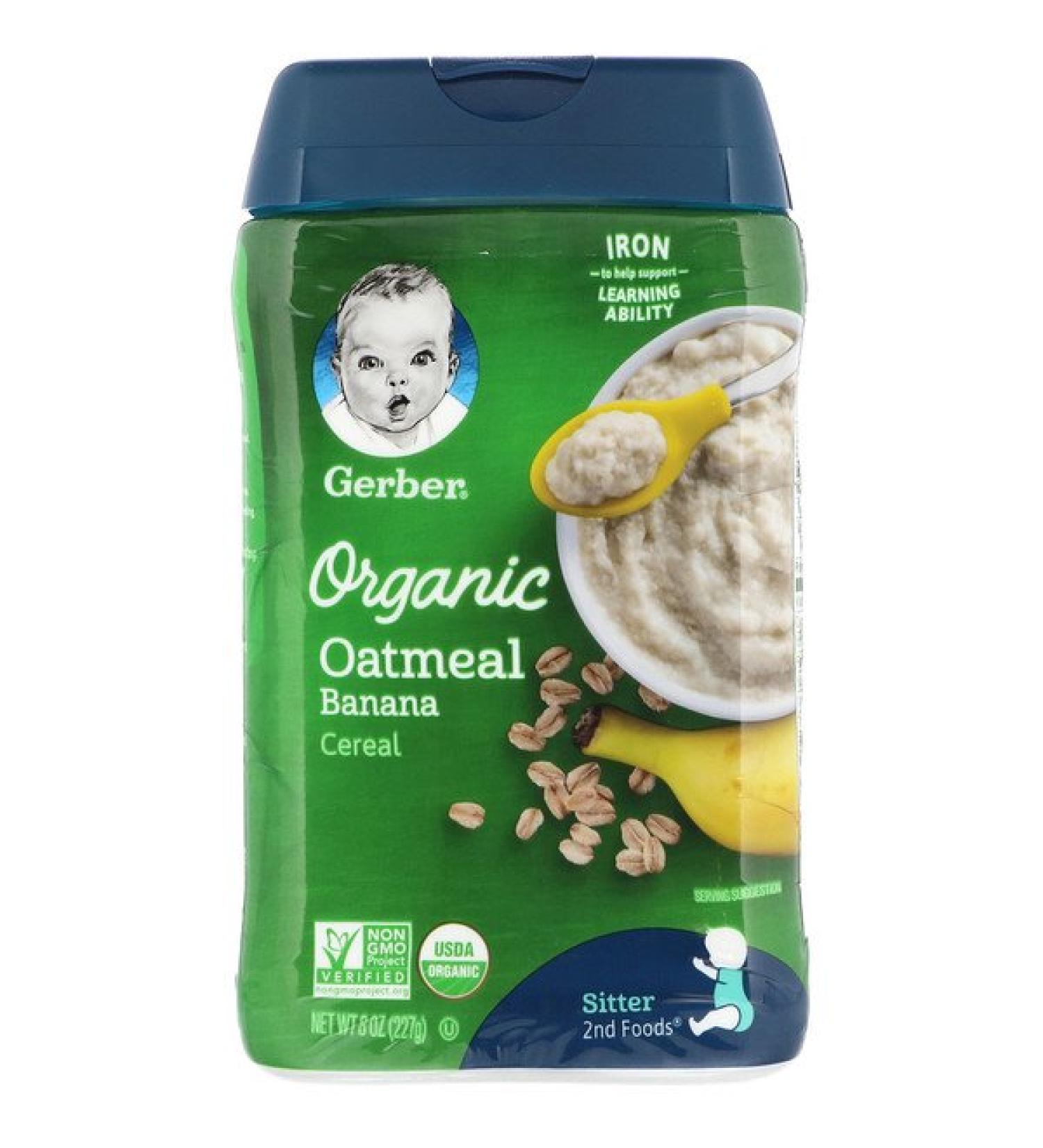 Gerber Organic Oatmeal Cereal Banana  8 oz (227 g)