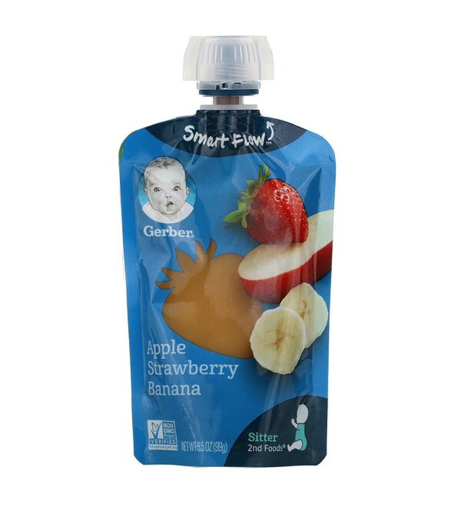 Gerber Smart Flow Apple Strawberry Banana 3.5 oz (99 g)