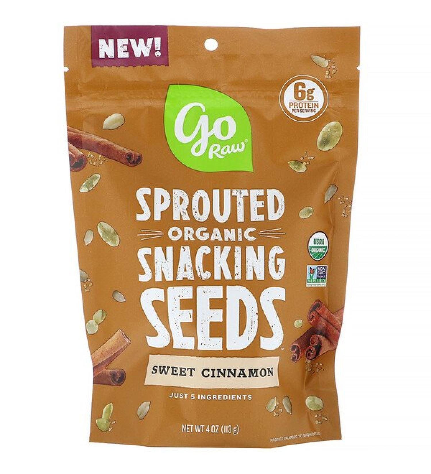 Go Raw Organic Sprouted Snacking Seeds Sweet Cinnamon 4 oz (113 g)