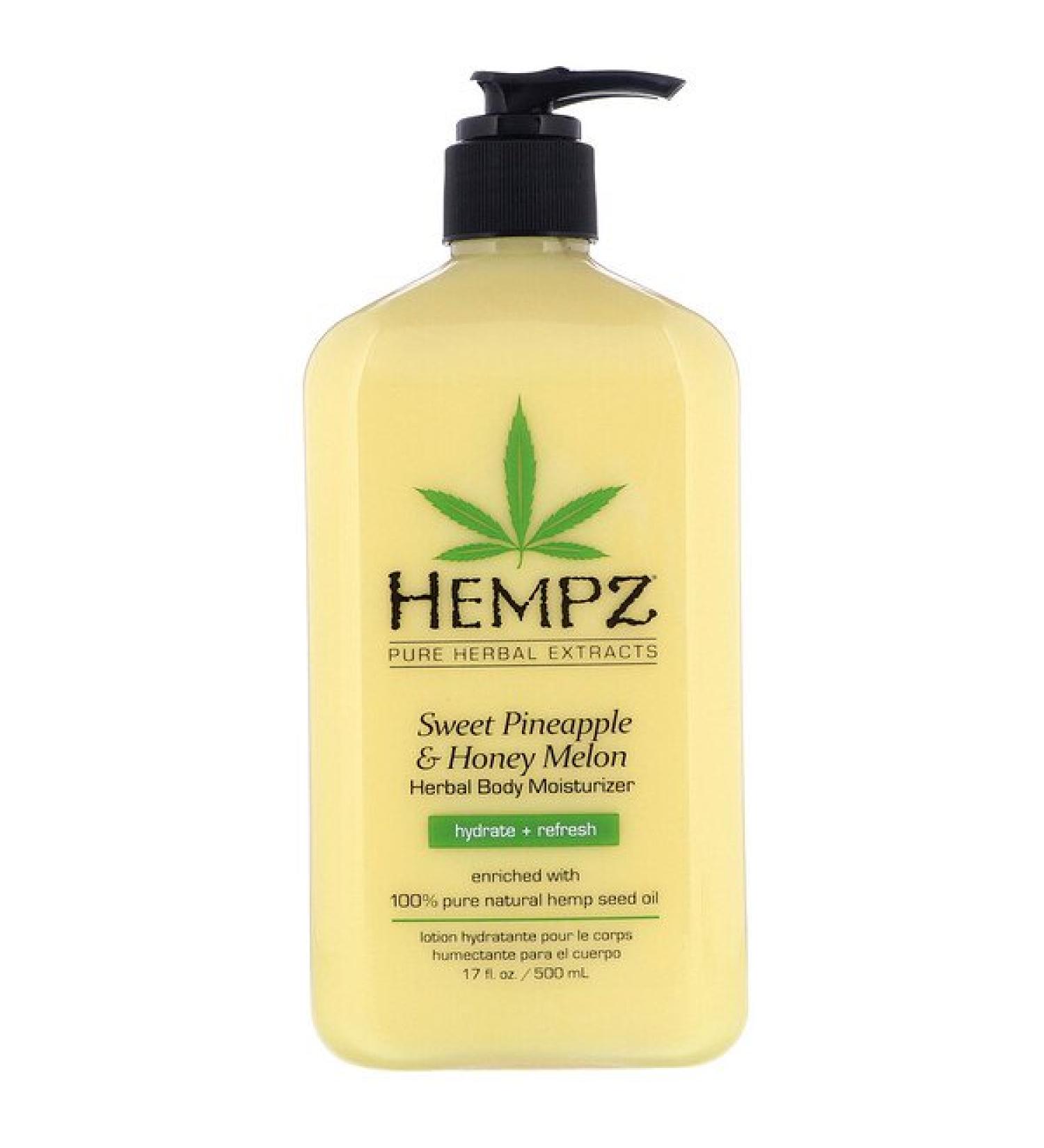 Hempz Sweet Pineapple & Honey Melon Herbal Body Moisturizer Hydrate + Refresh 17 fl oz (500 ml)
