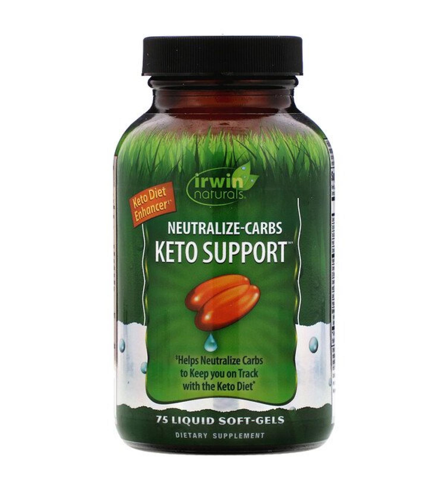 Irwin Naturals Neutralize-Carbs Keto Support 75 Liquid Soft-Gels