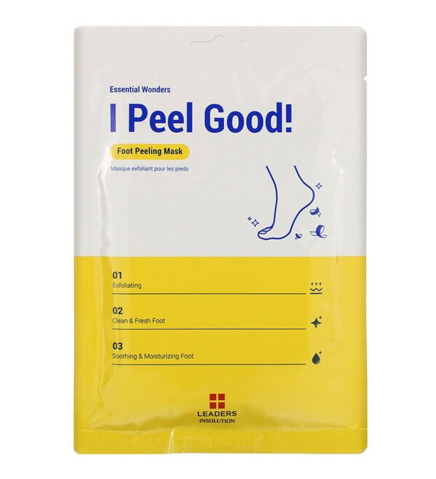 Leaders Essential Wonders I Peel Good! Foot Peeling Mask 2 Socks 1.35 fl oz (40 ml)