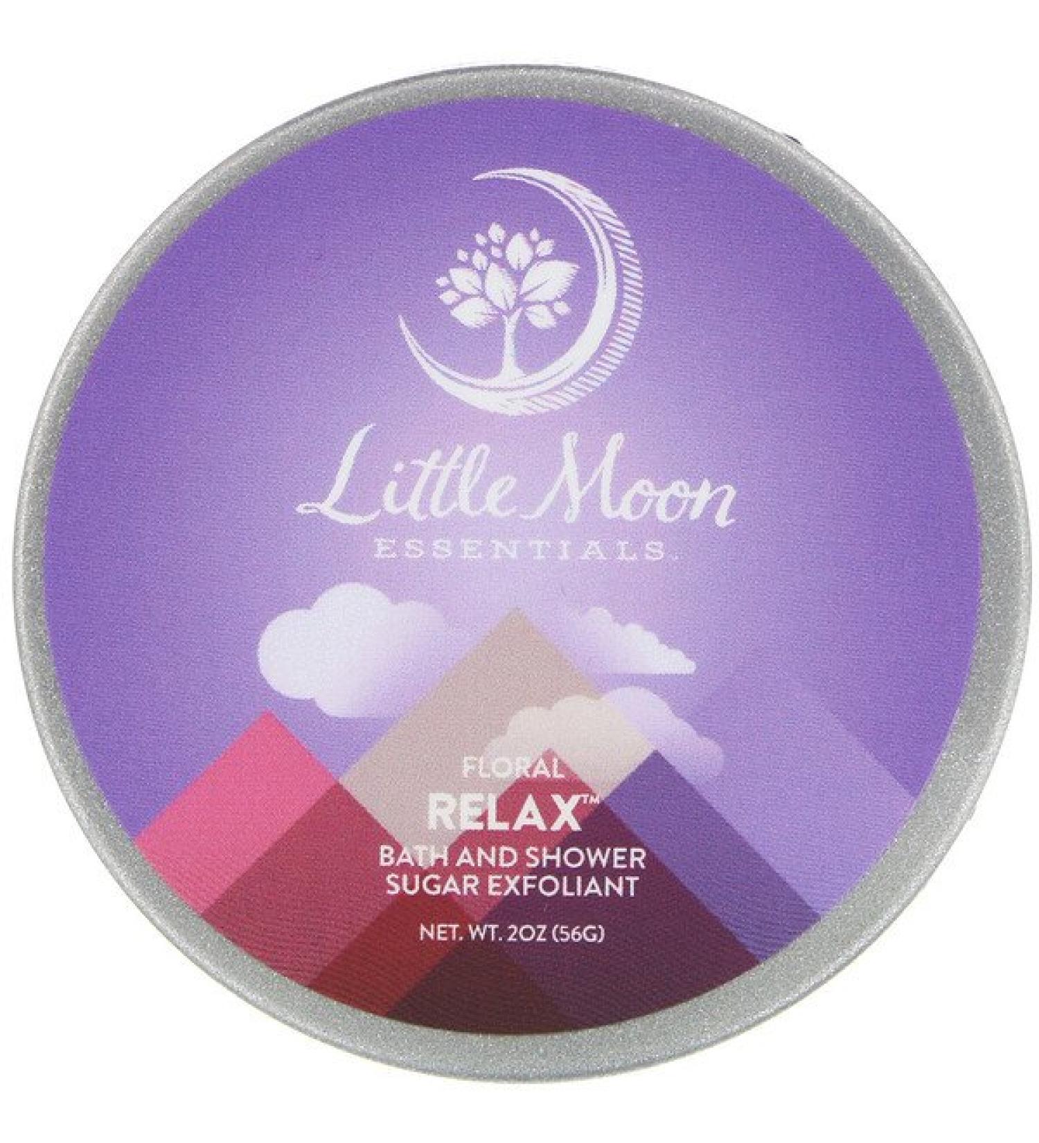 Little Moon Essentials Relax Floral Bath and Shower Sugar Exfoliant 2 oz (56 g)