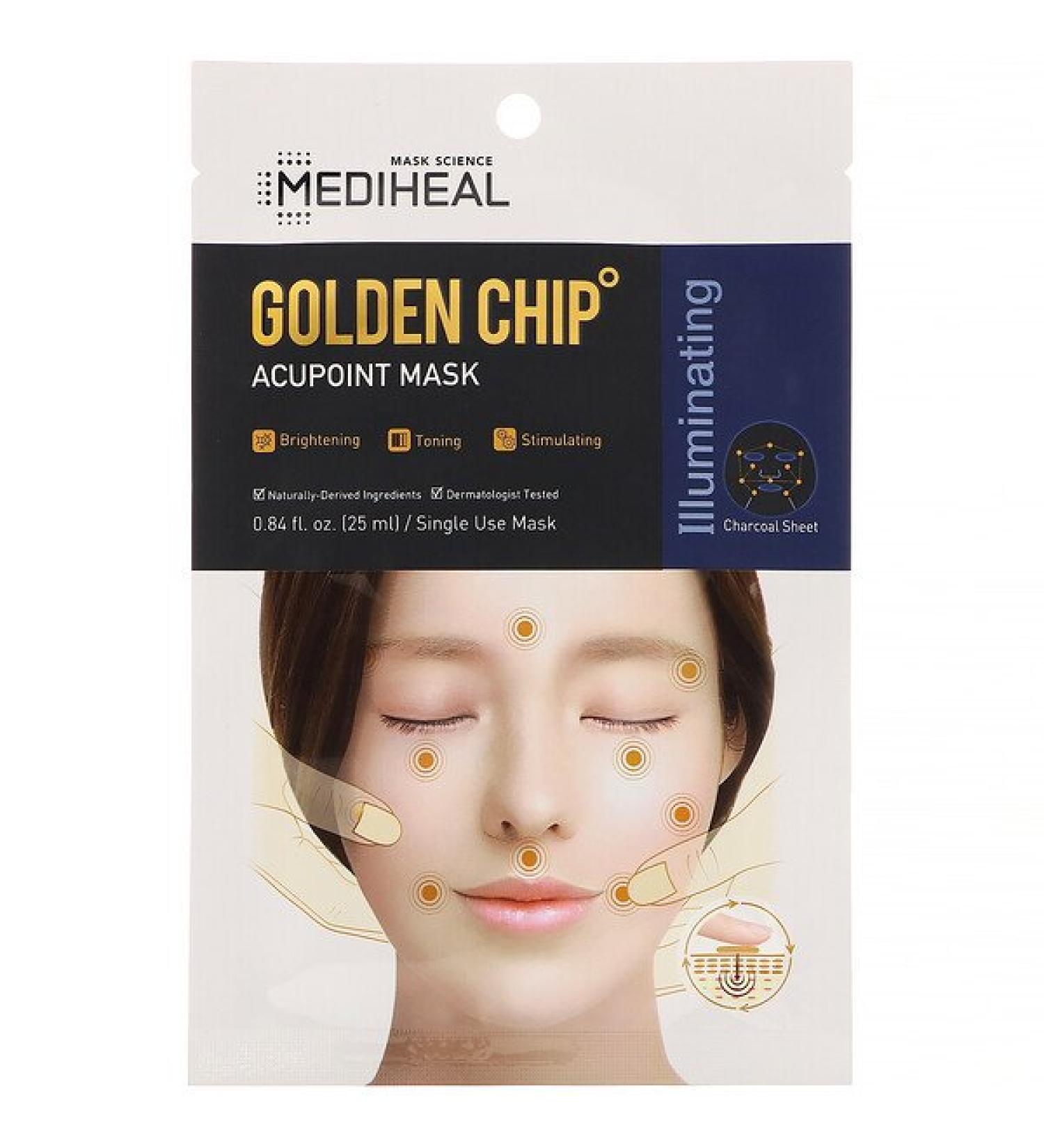 Mediheal Golden Chip Acupoint Beauty Mask 1 Sheet 0.84 fl oz (25 ml)