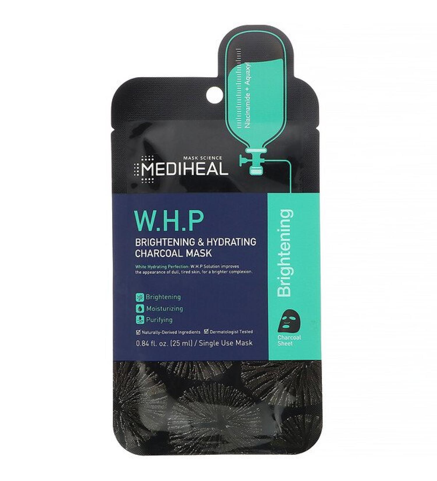 Mediheal W.H.P Brightening & Hydrating Charcoal Beauty Mask 1 Sheet 0.84 fl oz (25 ml)
