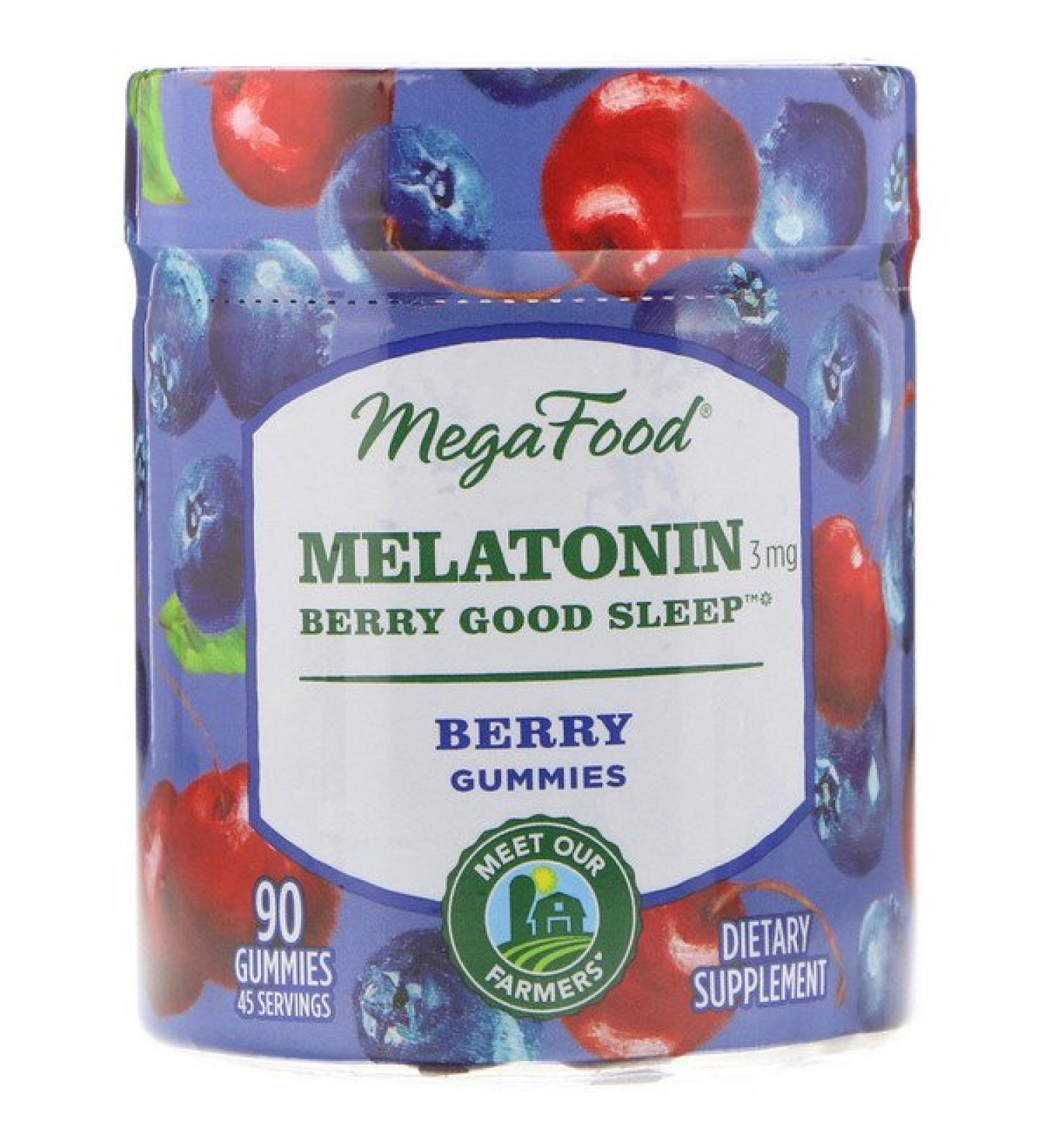 MegaFood Melatonin Berry Good Sleep Berry 3 mg 90 Gummies