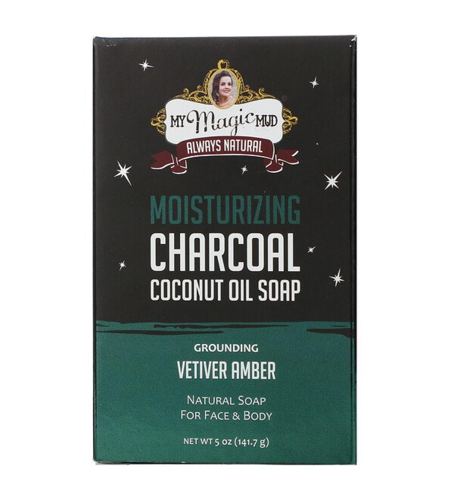 My Magic Mud Charcoal Coconut Oil Soap Grounding Vetiver Amber 5 oz (141.7 g)