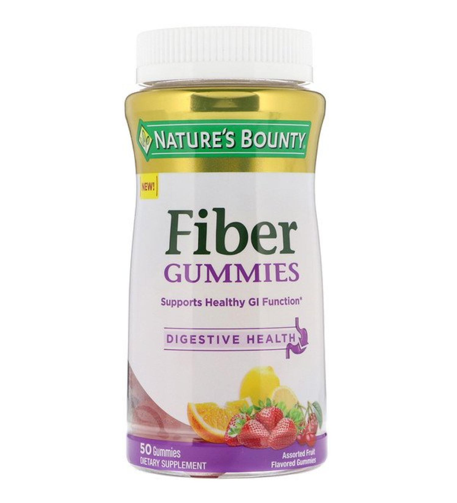 Nature's Bounty Fiber Gummies Assorted Fruit Flavors 50 Gummies