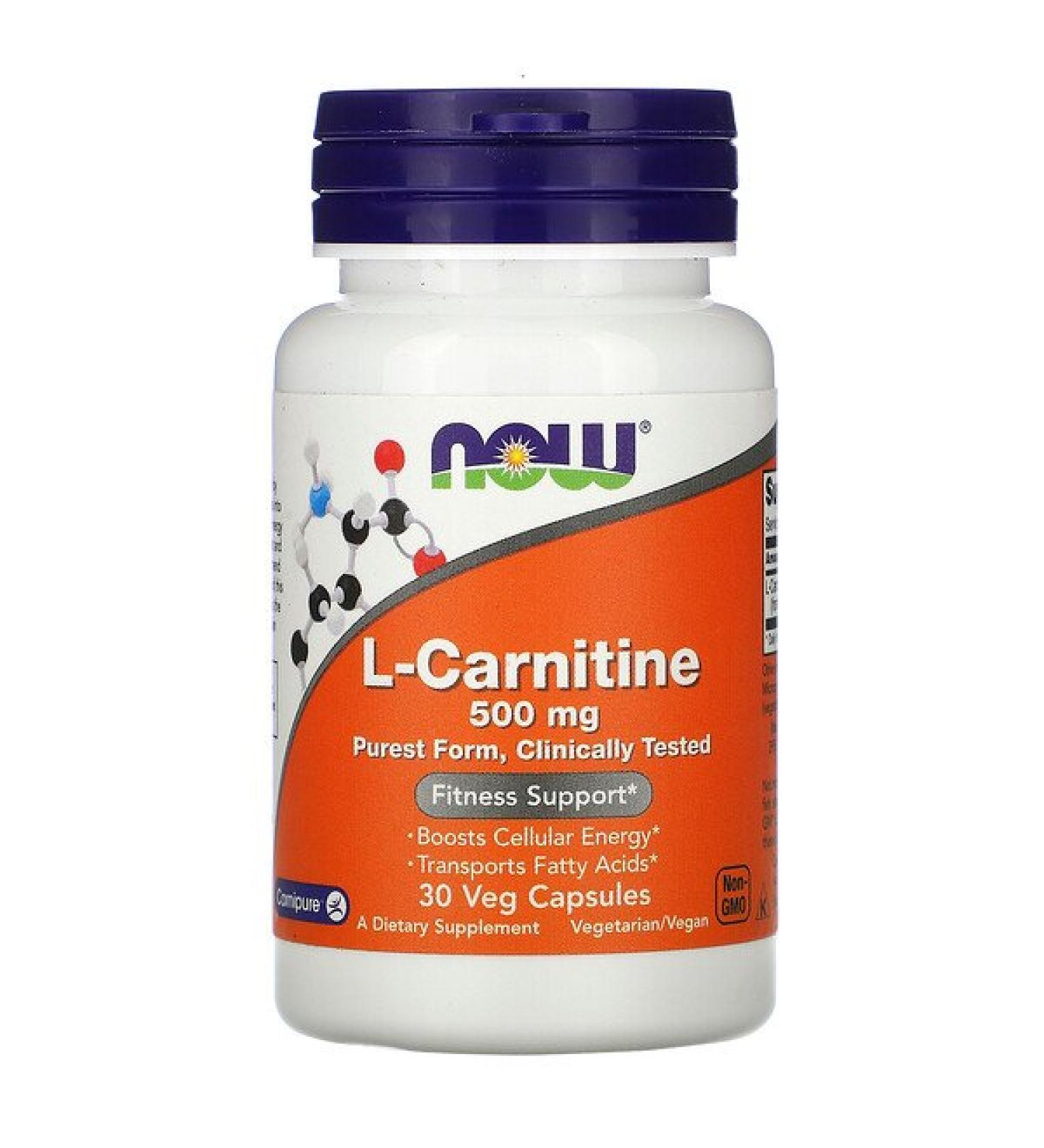 Now Foods L-Carnitine 500 mg 30 Veg Capsules