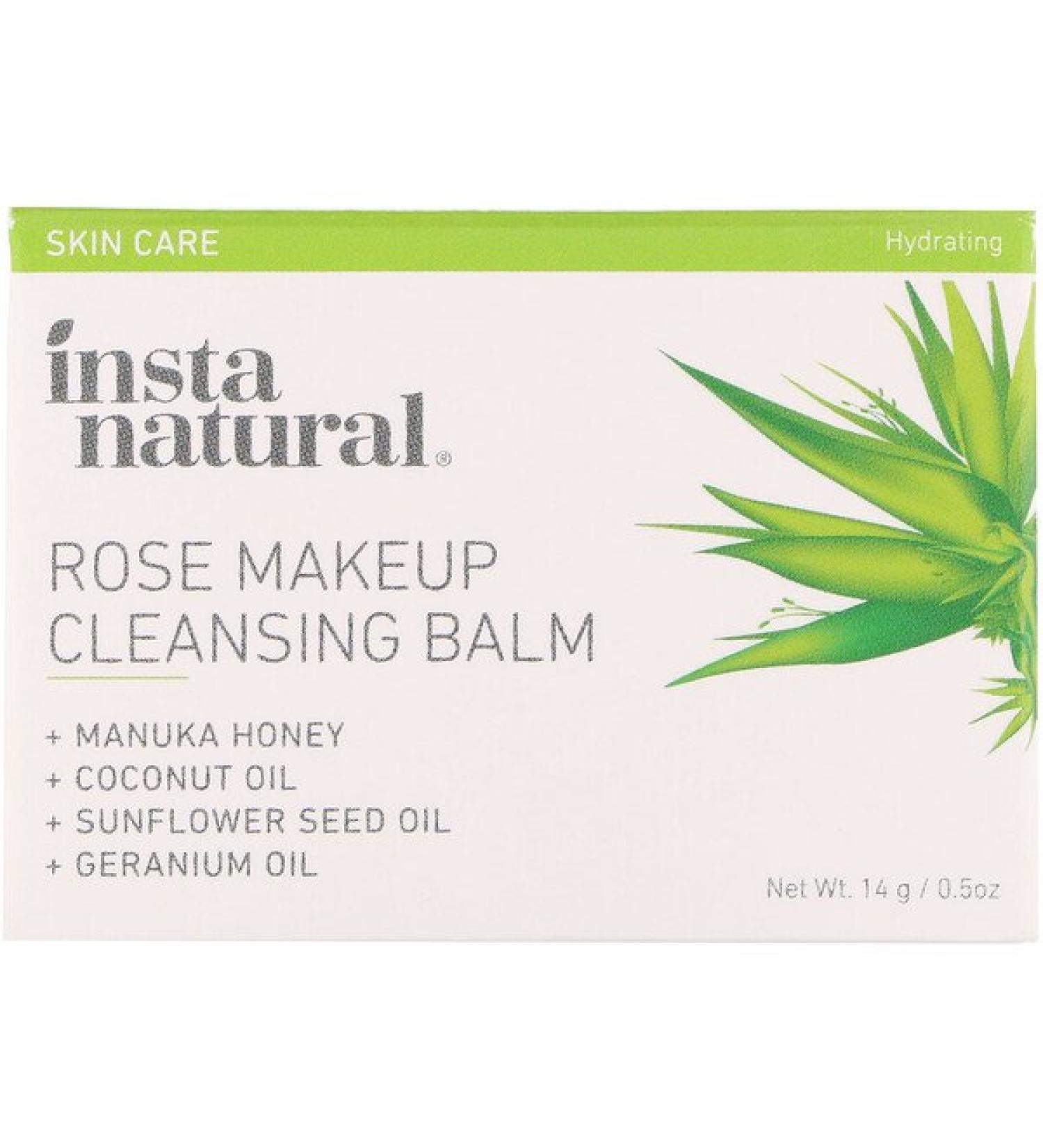 InstaNatural Rose Makeup Cleansing Balm Hydrating 0.5 oz (14 g)