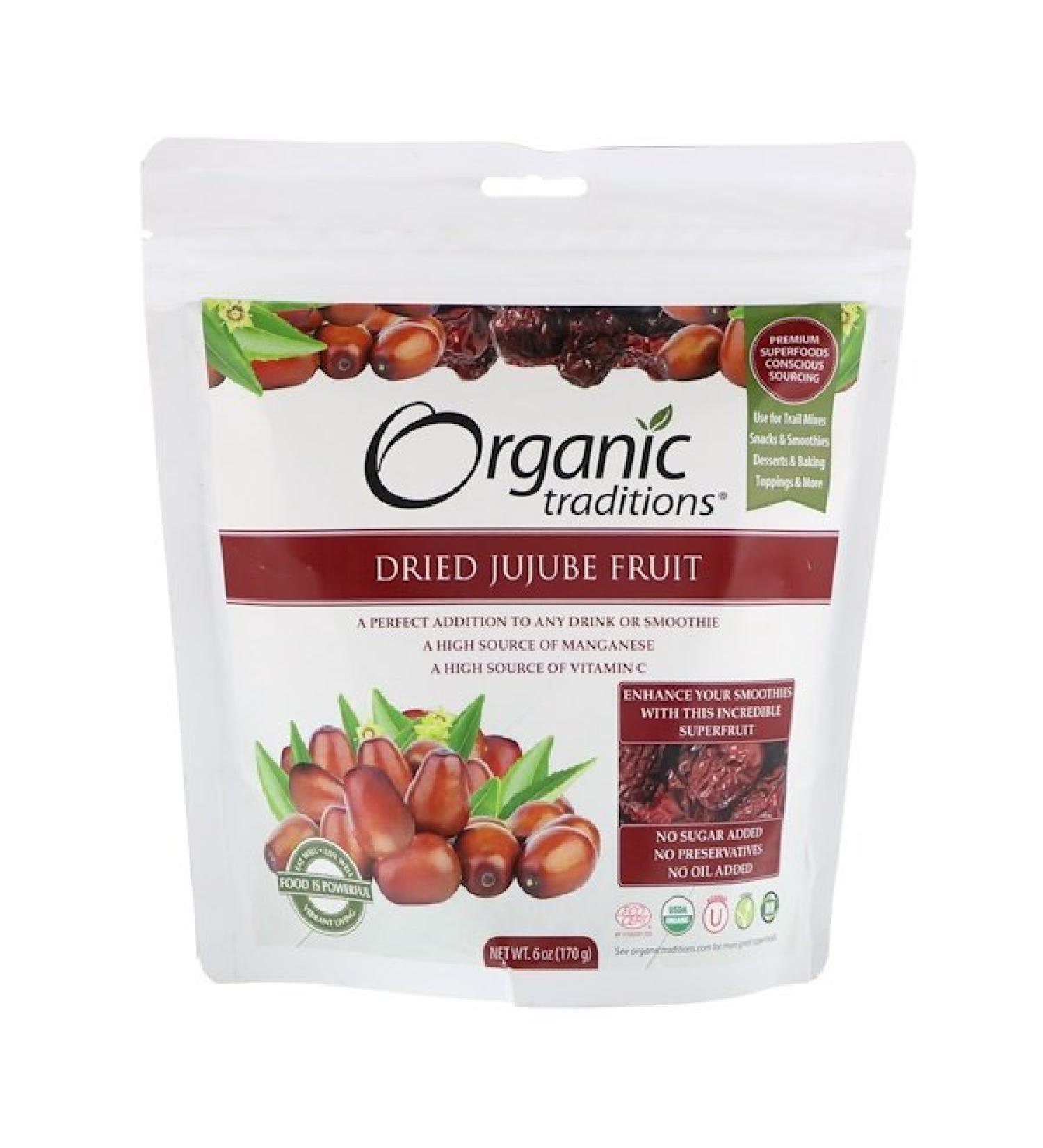 Organic Traditions Dried Jujube Fruit 6 oz (170 g)
