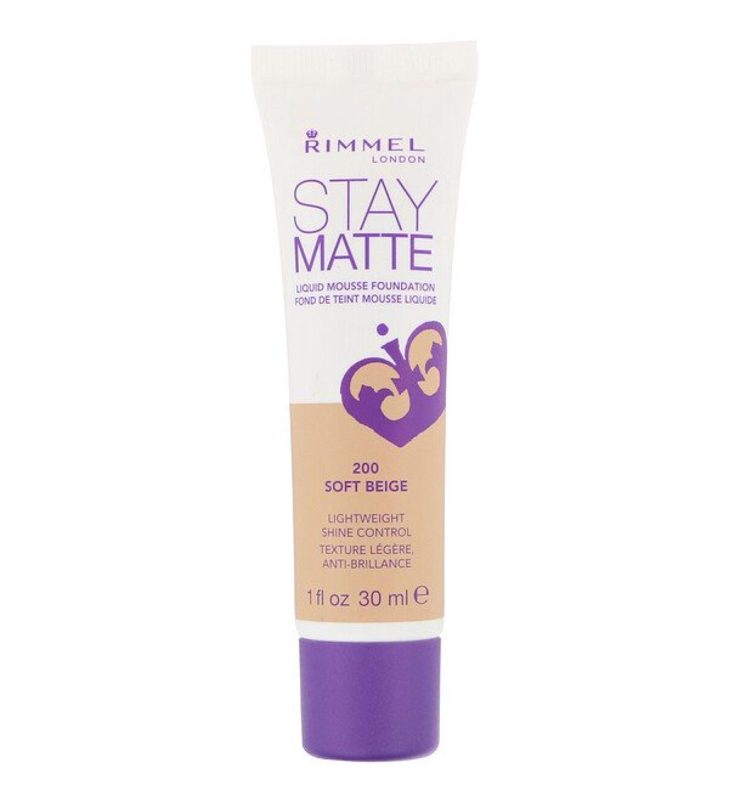 Rimmel London Stay Matte Liquid Mousse Foundation 200 Soft Beige 1 fl oz (30 ml)