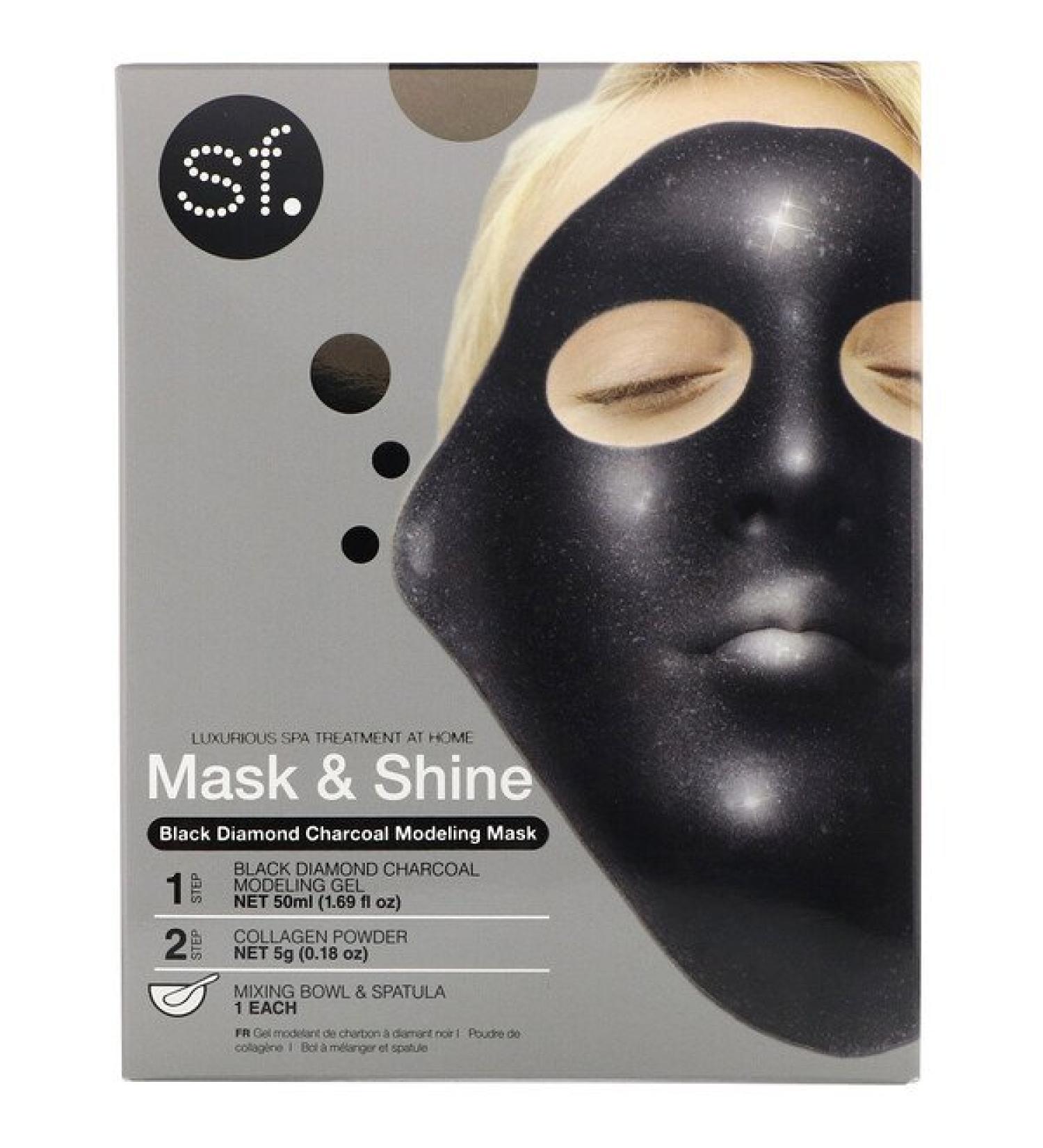 SFGlow Mask & Shine Black Diamond Charcoal Modeling Beauty Mask 4 Piece Kit