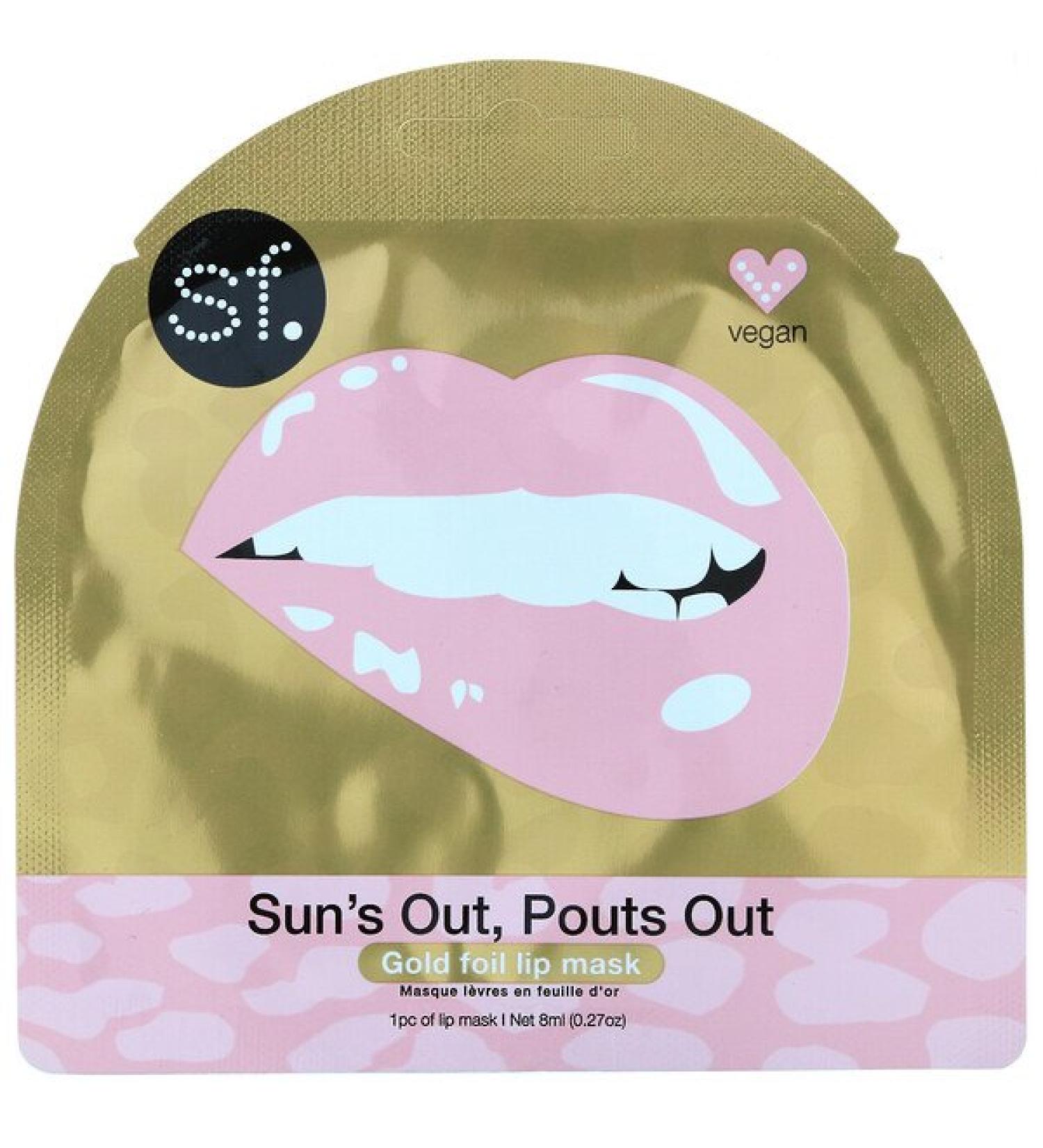 SFGlow Sun's Out Pouts Out Gold Foil Lip Mask 1 Sheet 0.27 oz (8 ml)