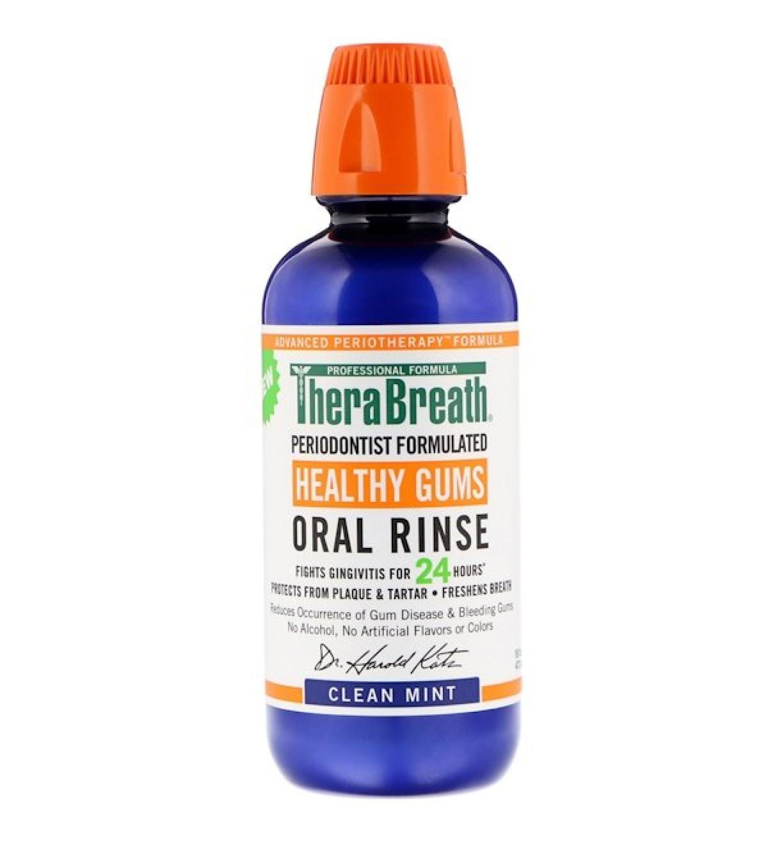 TheraBreath Healthy Gums Oral Rinse Clean Mint Flavor 16 fl oz (473 ml)