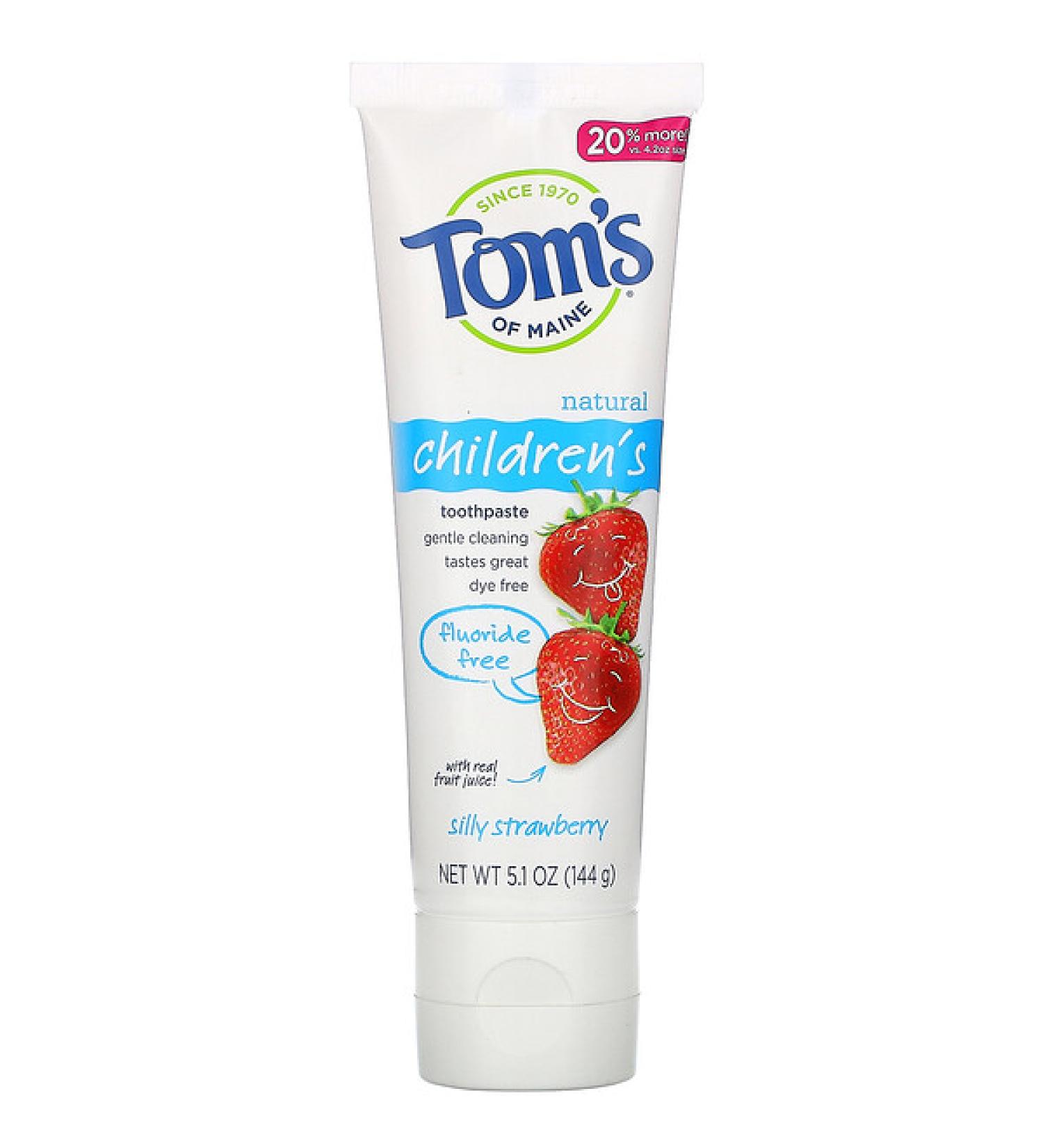 Tom's of Maine Natural Children's Toothpaste Fluoride-Free Silly Strawberry 5.1 oz (144 g)