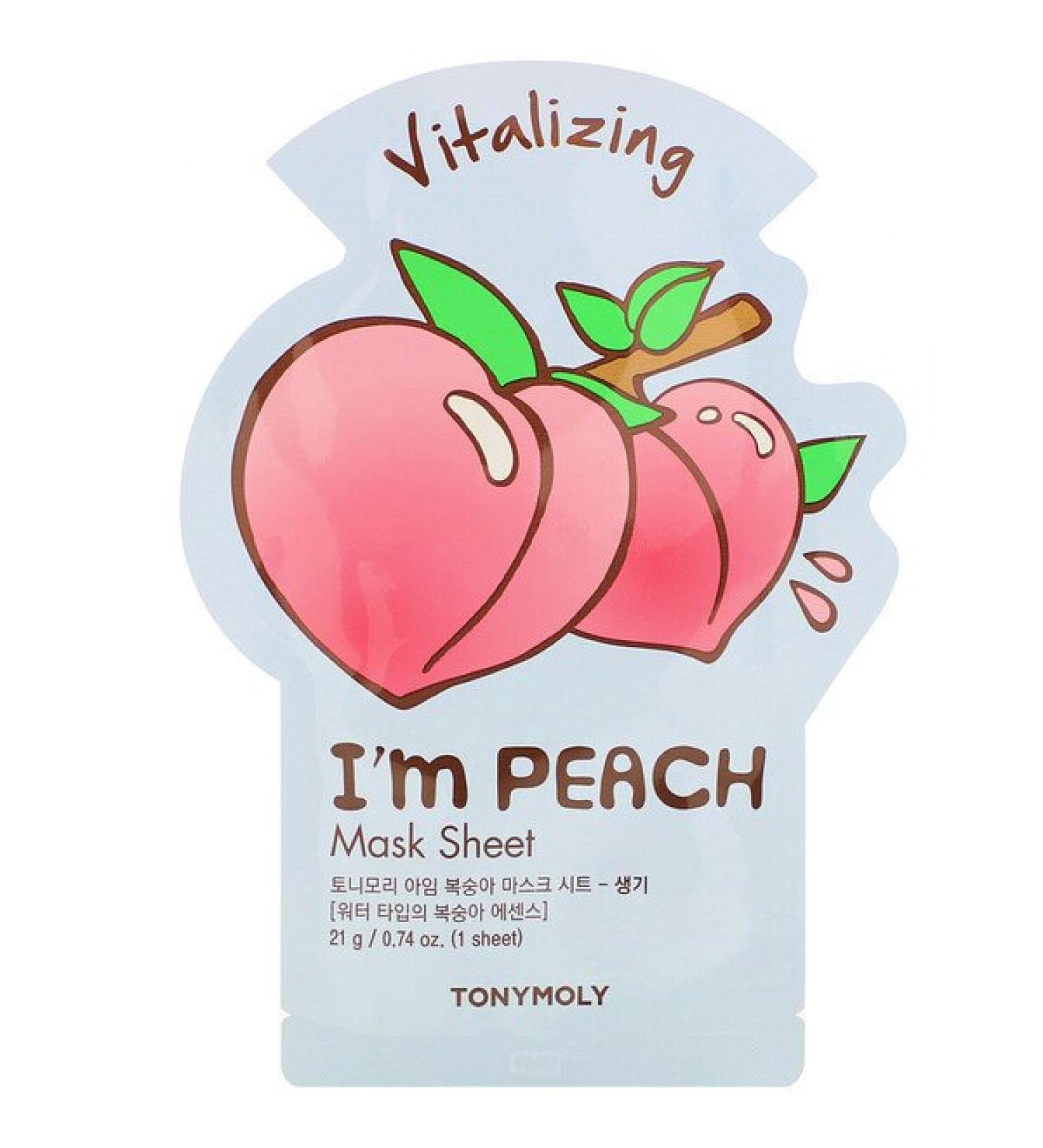 Tony Moly I'm Peach Vitalizing Beauty Mask Sheet 1 Sheet 0.74 oz (21 g)