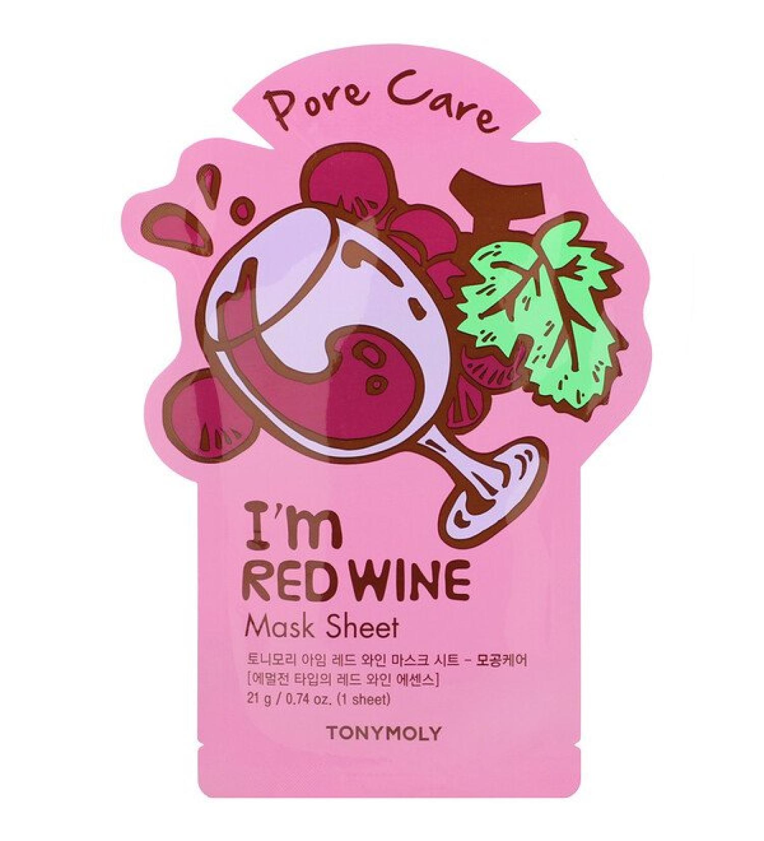 Tony Moly I'm Red Wine Pore Care Beauty Mask Sheet 1 Sheet 0.74 oz (21 g)