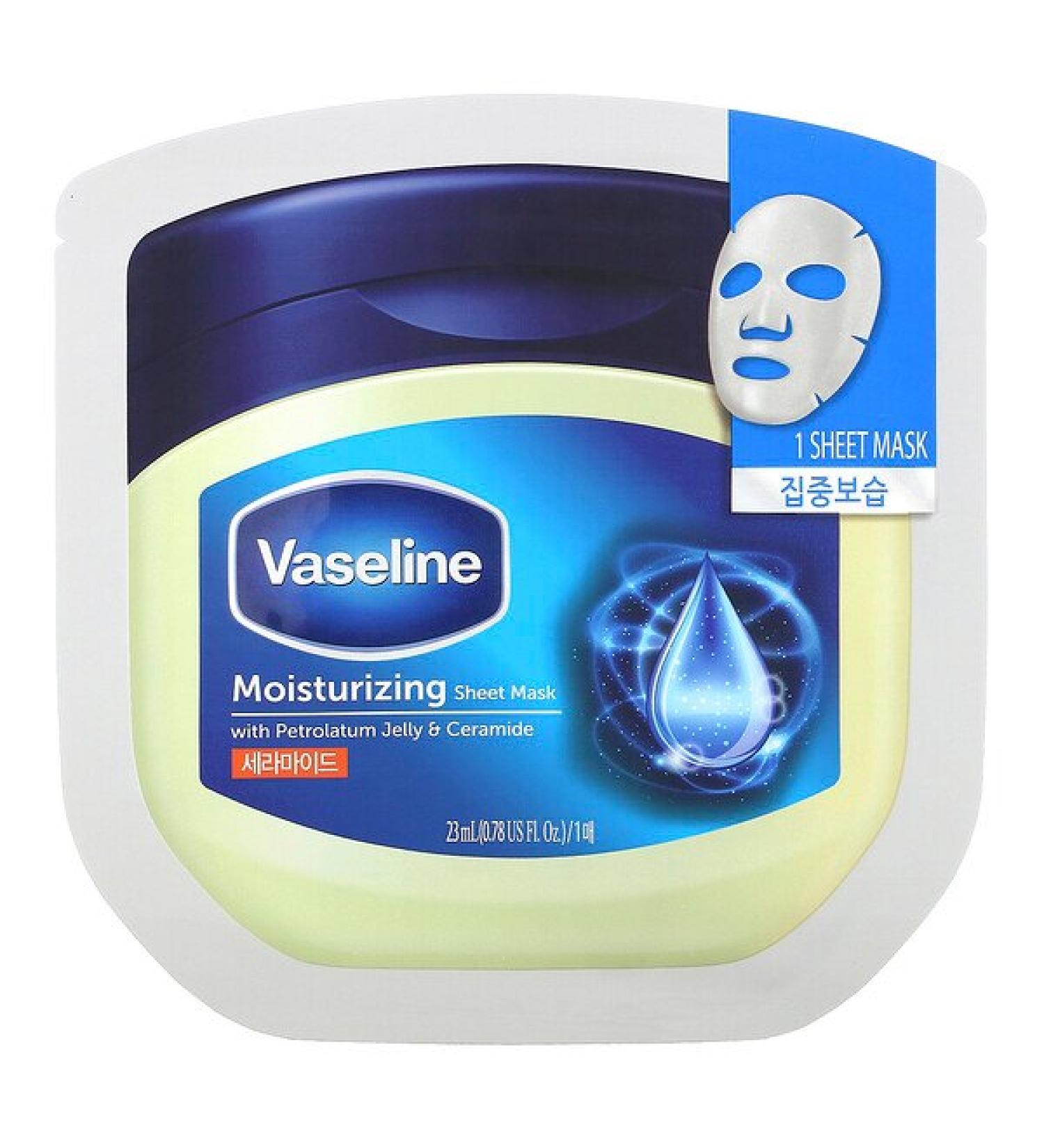 Vaseline Moisturizing Beauty Sheet Mask with Petrolatum Jelly & Ceramide 1 Sheet Mask 0.78 fl oz (23 ml)